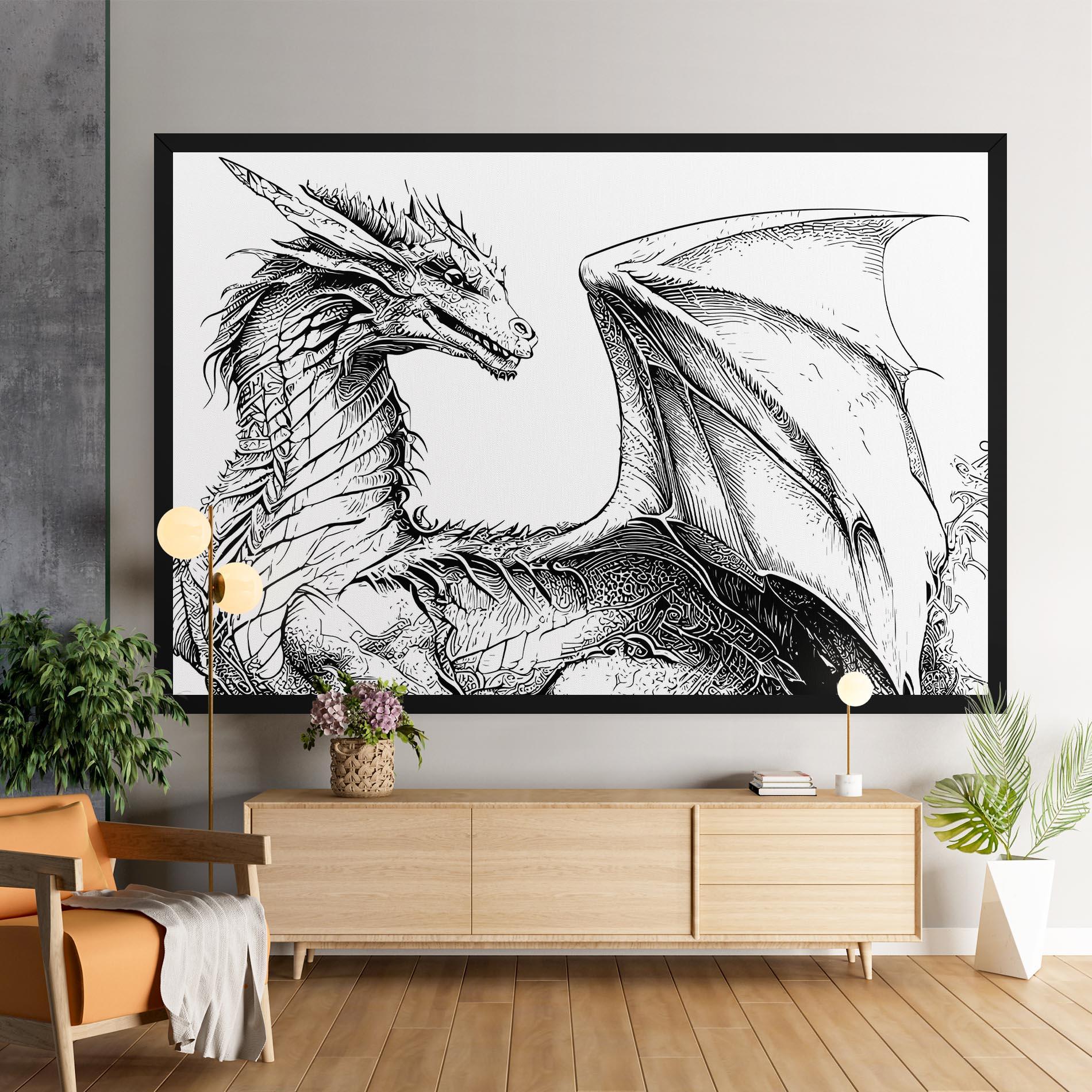 Vászonkép Dragon Sketch mockup 9