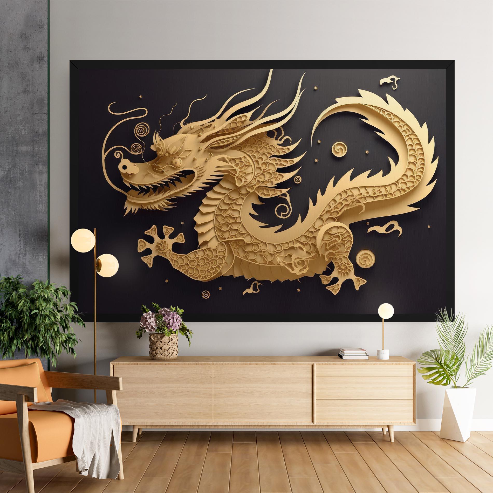 Vászonkép Dragon Zodiac Sign mockup 9