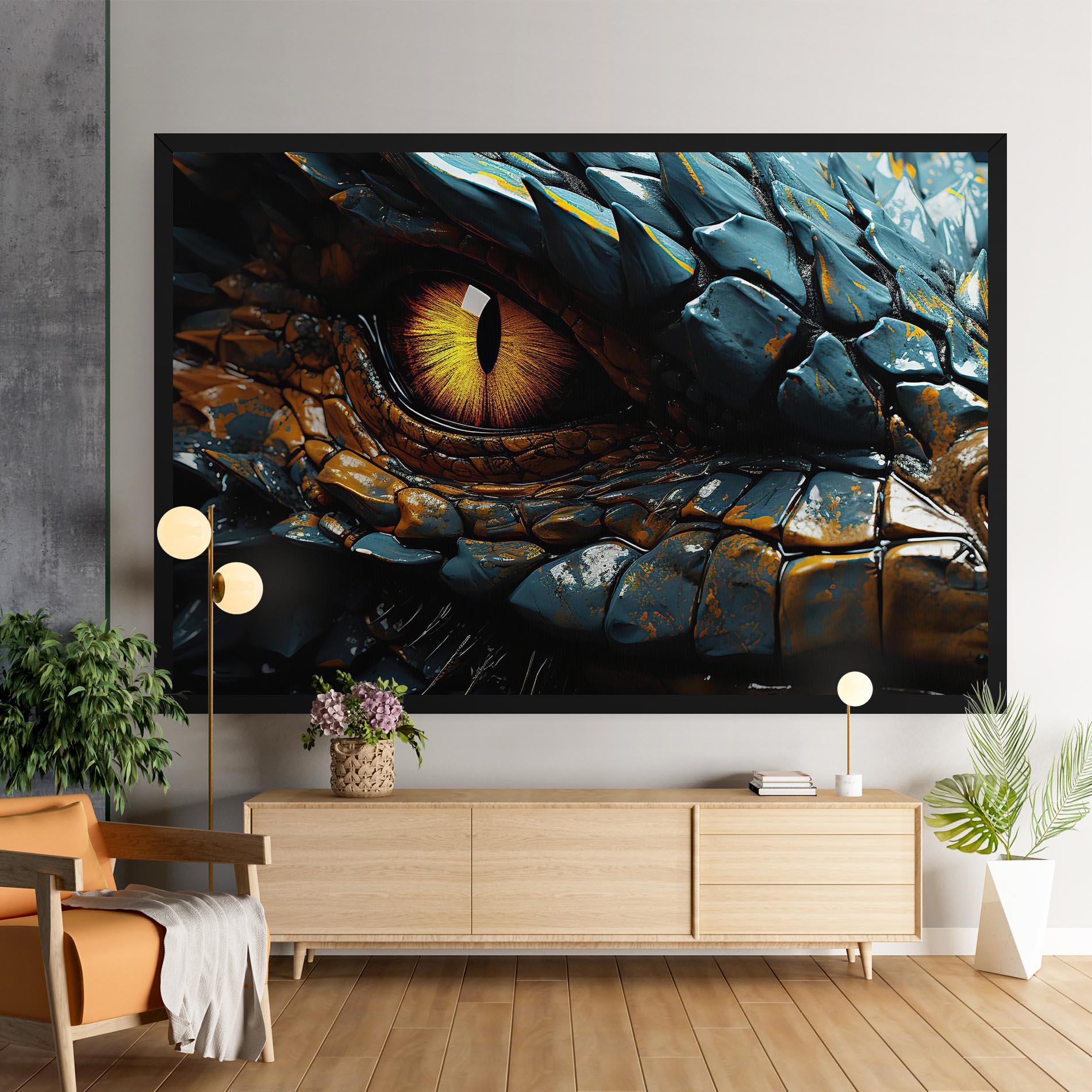 Vászonkép Yellow Dragon Eye mockup 9