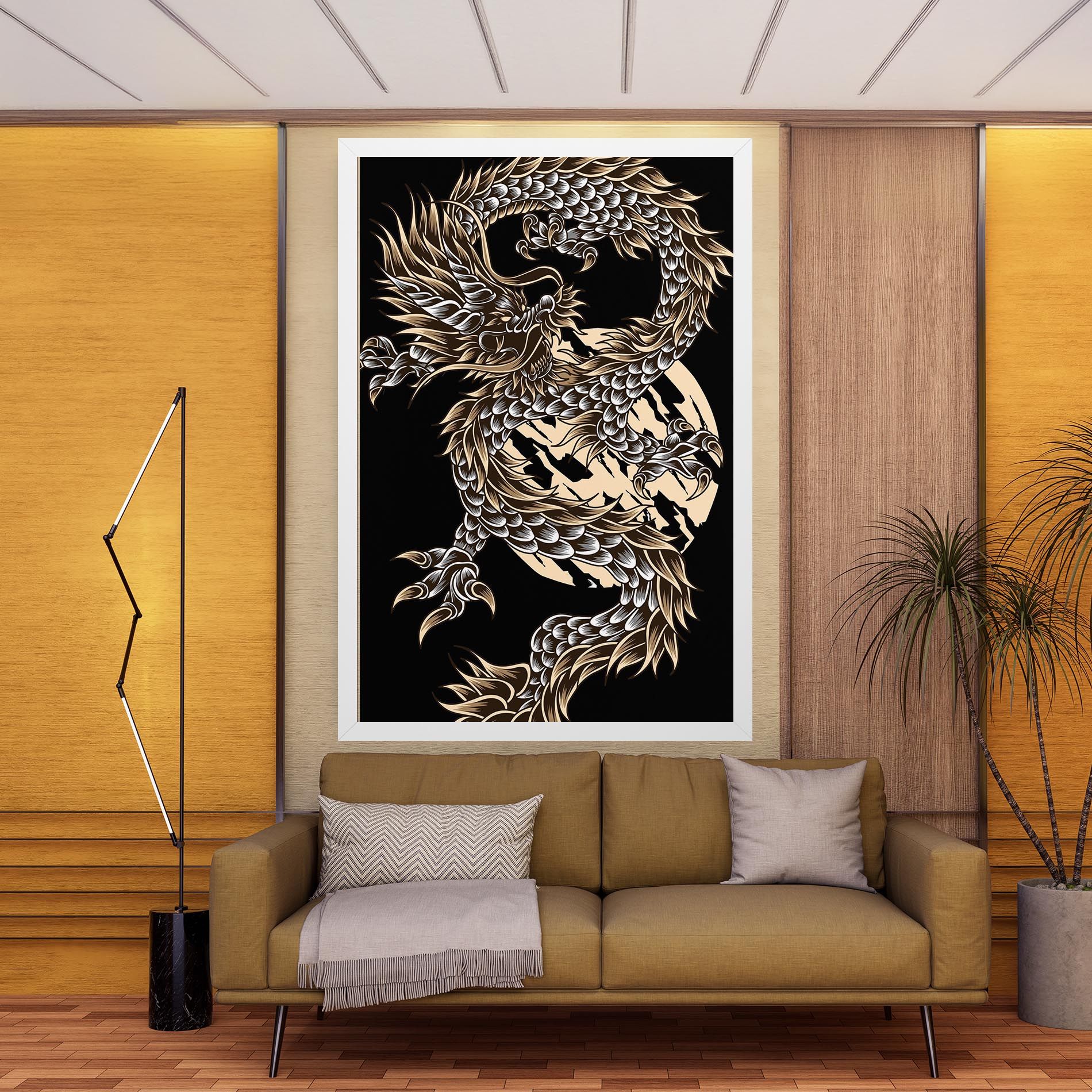 Cream Moon Dragon mockup 9