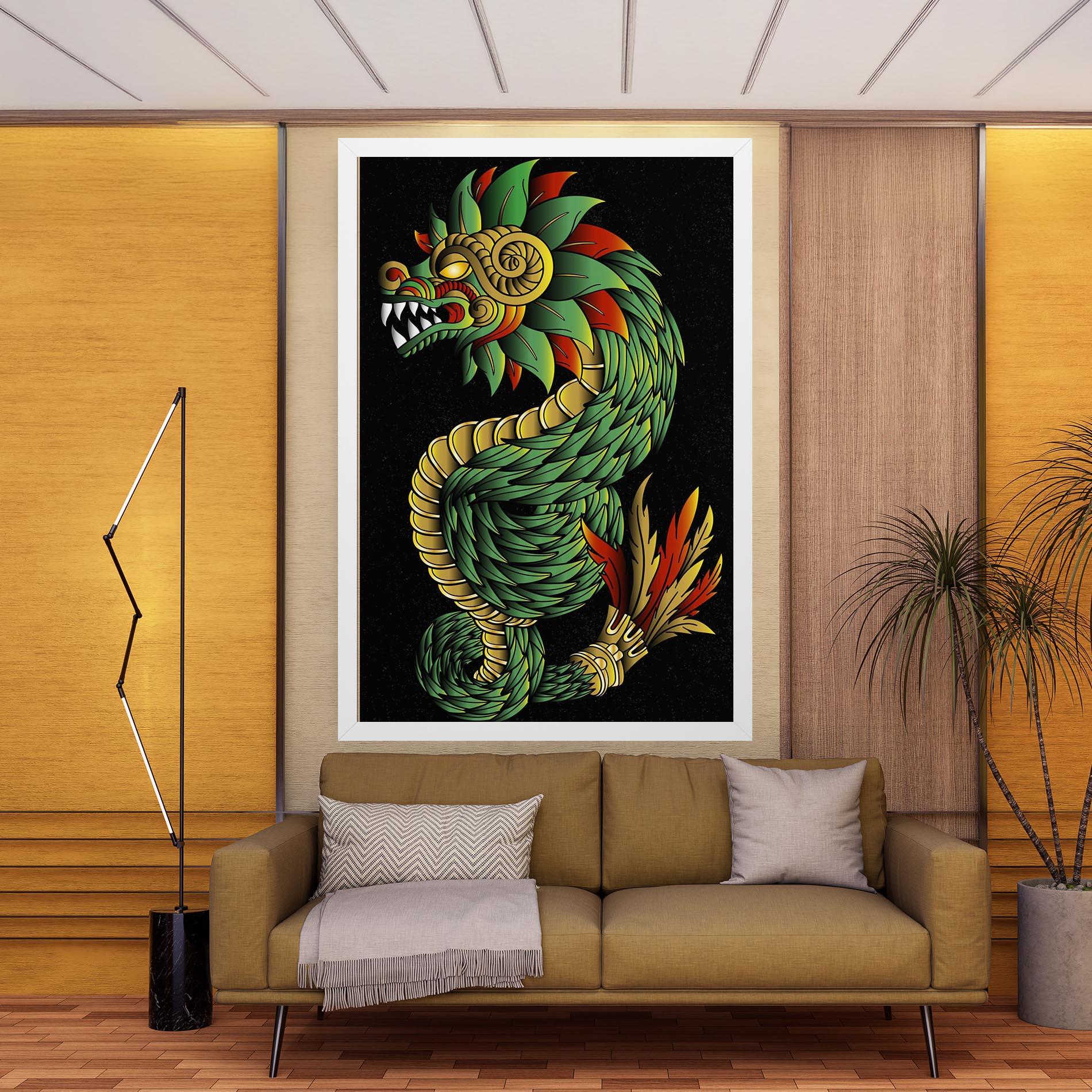 Vászonkép Green Yellow Dragon mockup 9
