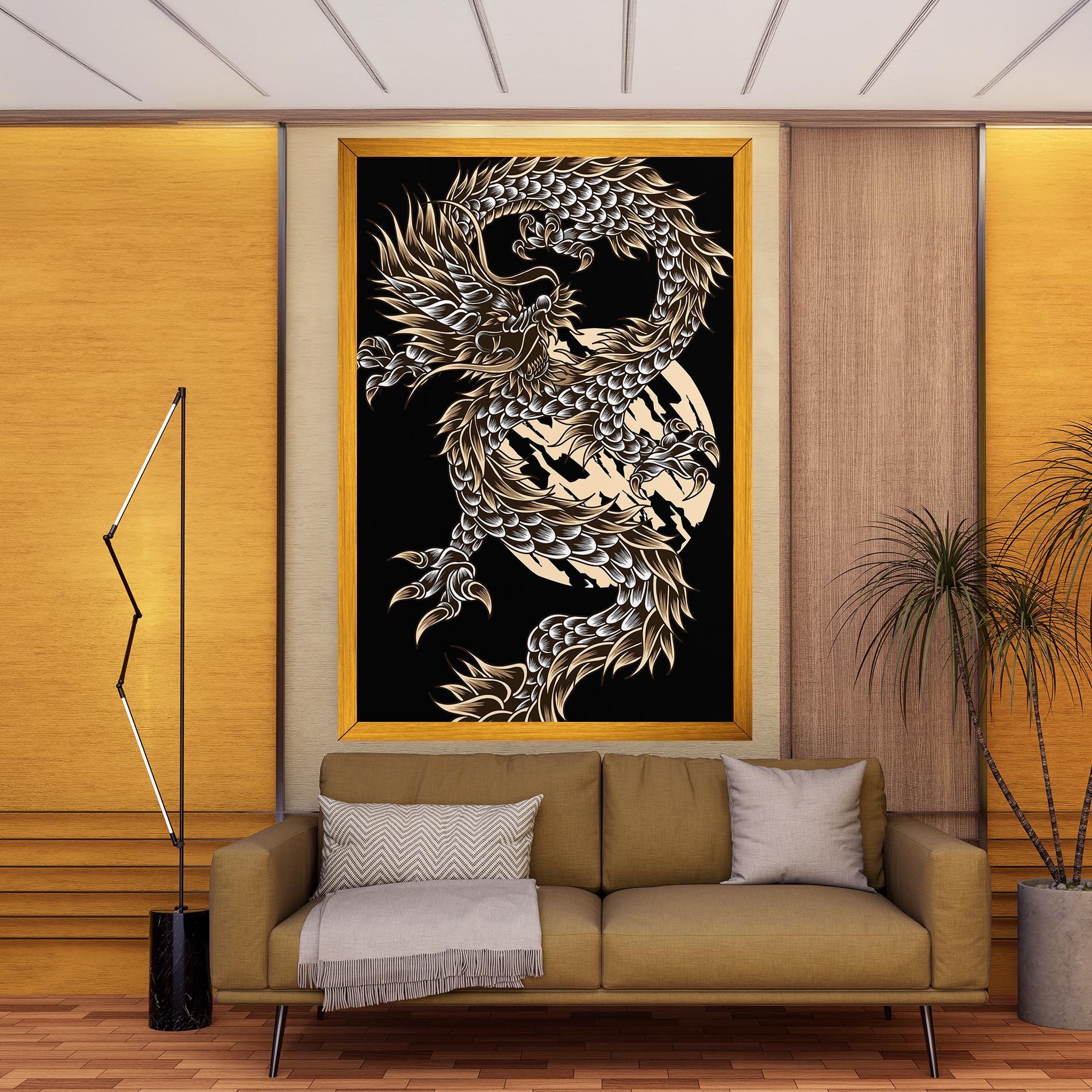 Cream Moon Dragon mockup 9