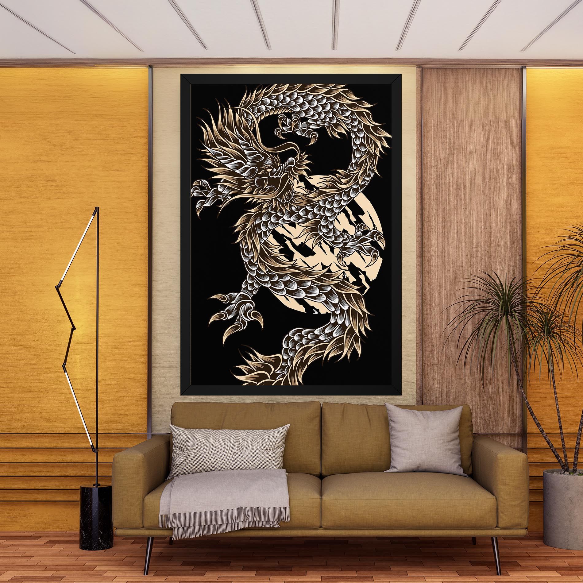 Cream Moon Dragon mockup 9