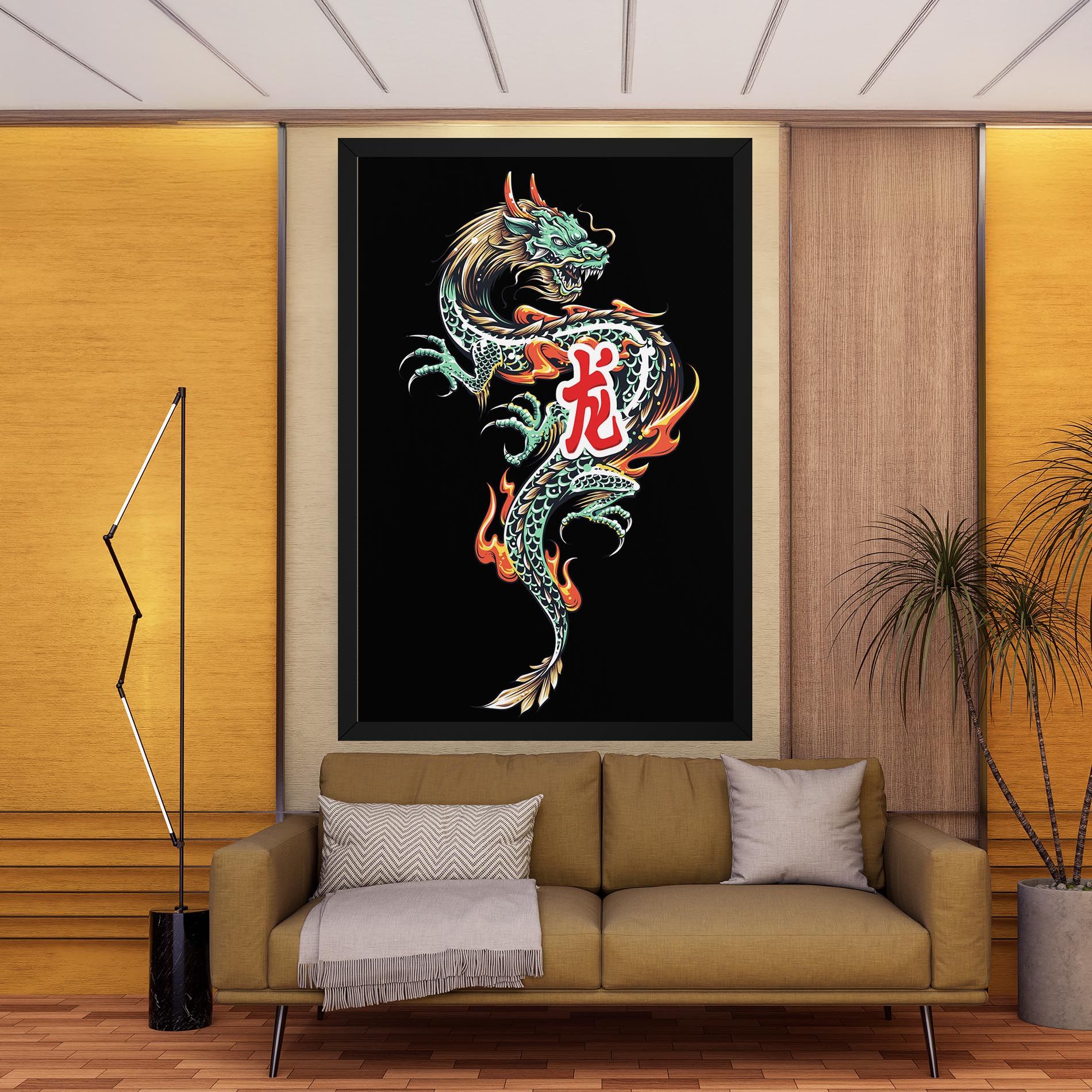 Green Fire Dragon mockup 9