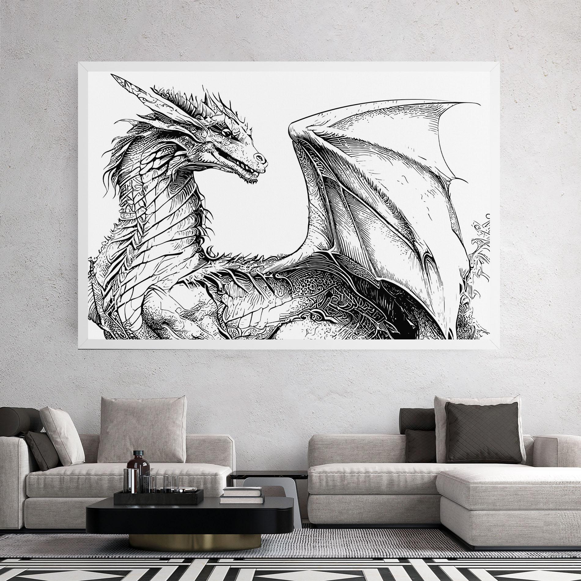 Vászonkép Dragon Sketch mockup 2