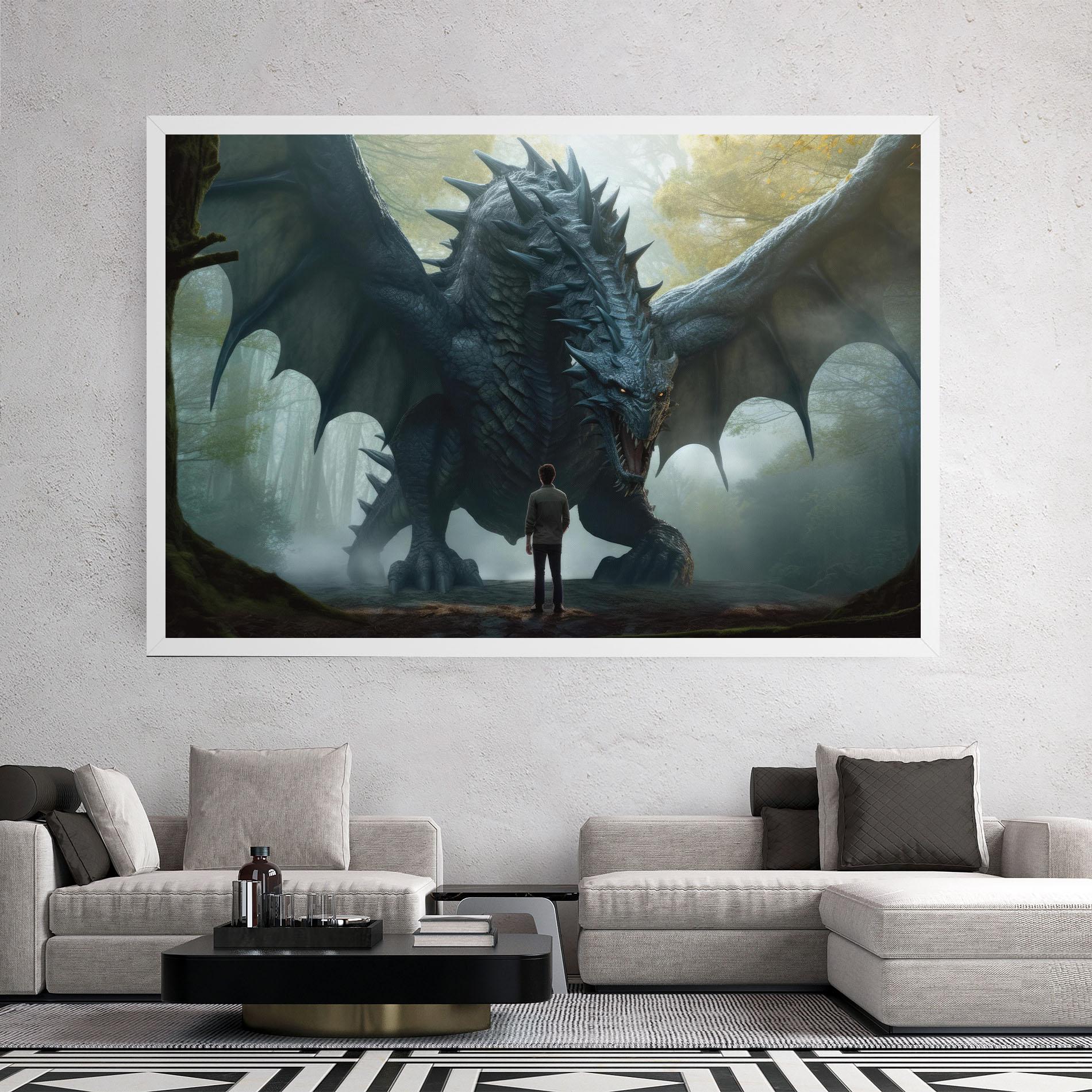 Vászonkép Huge Dragon Fantasy mockup 2