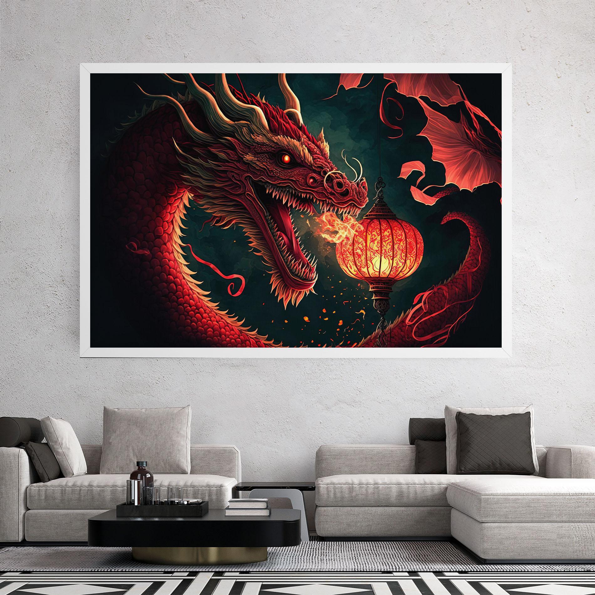 Vászonkép Red Fire Dragon mockup 2