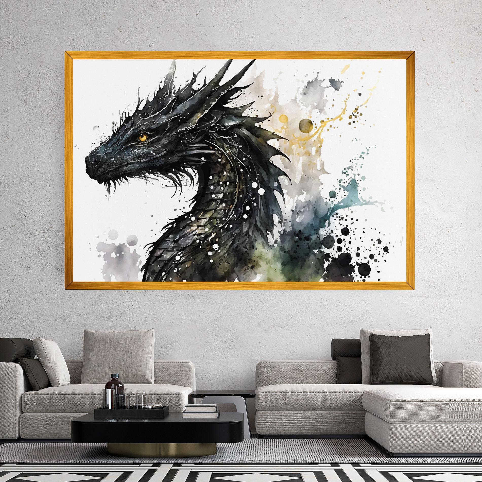 Vászonkép Black Dragon Art mockup 2