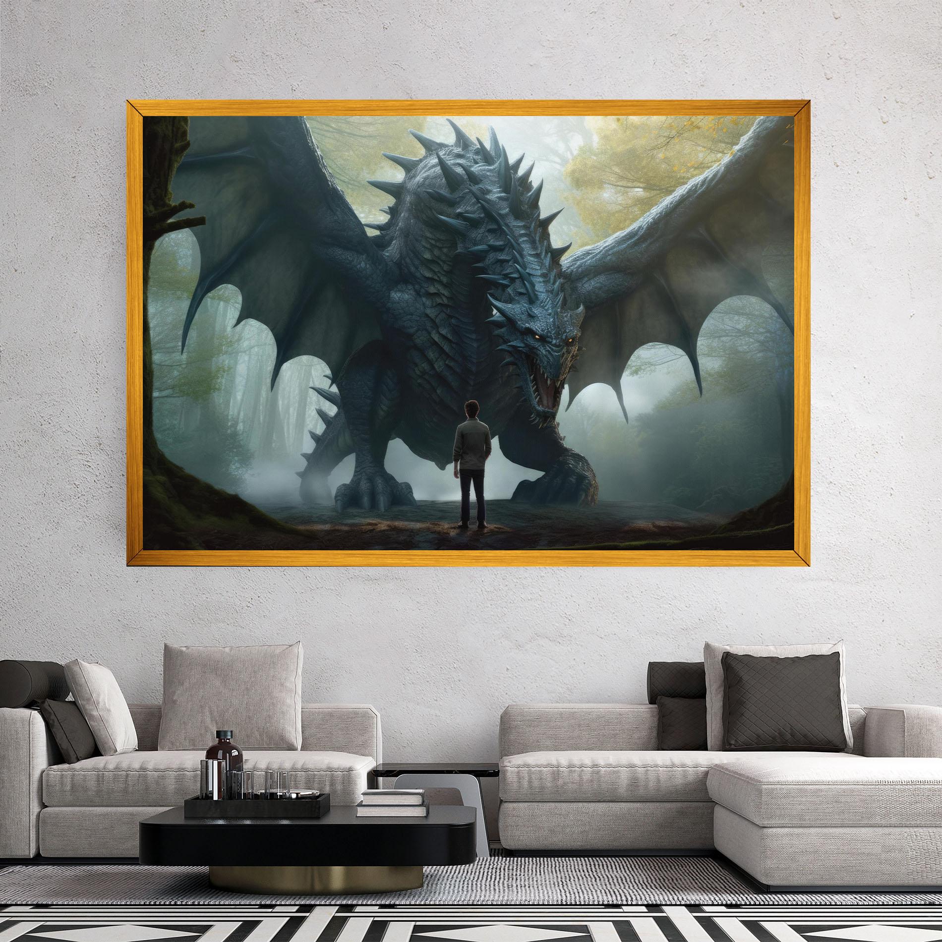 Vászonkép Huge Dragon Fantasy mockup 2