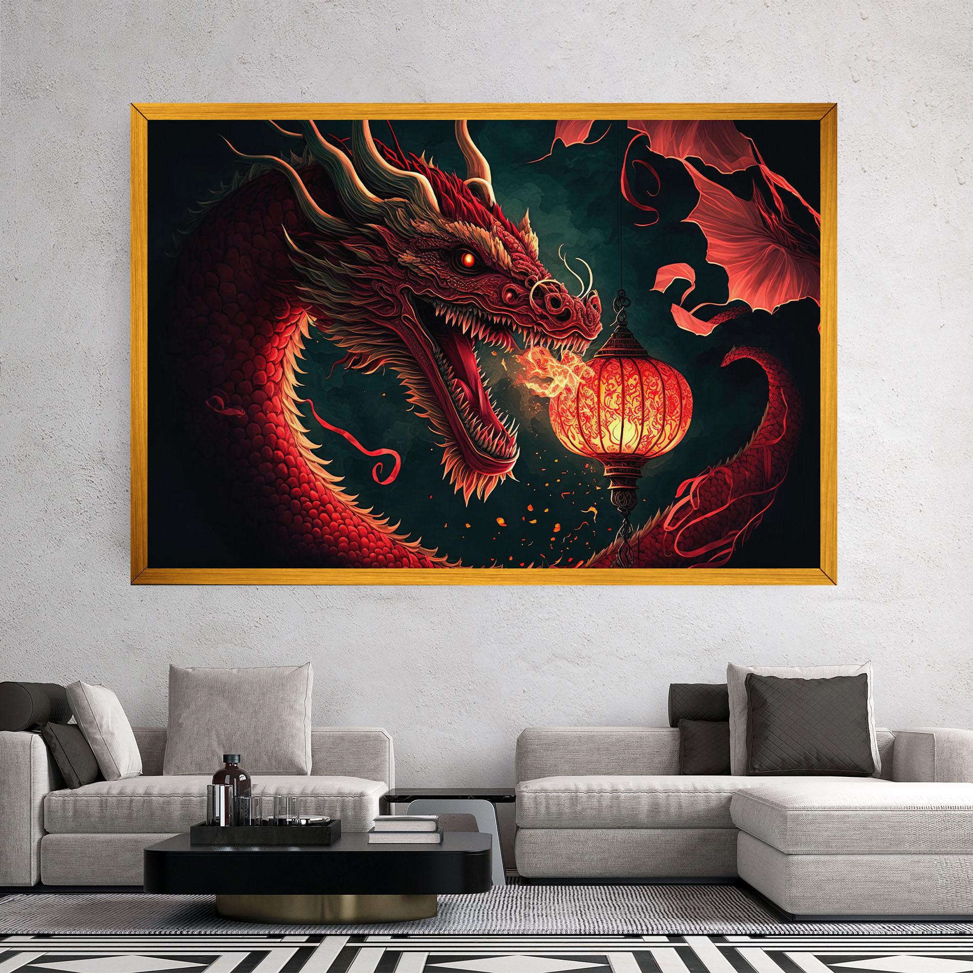 Vászonkép Red Fire Dragon mockup 2