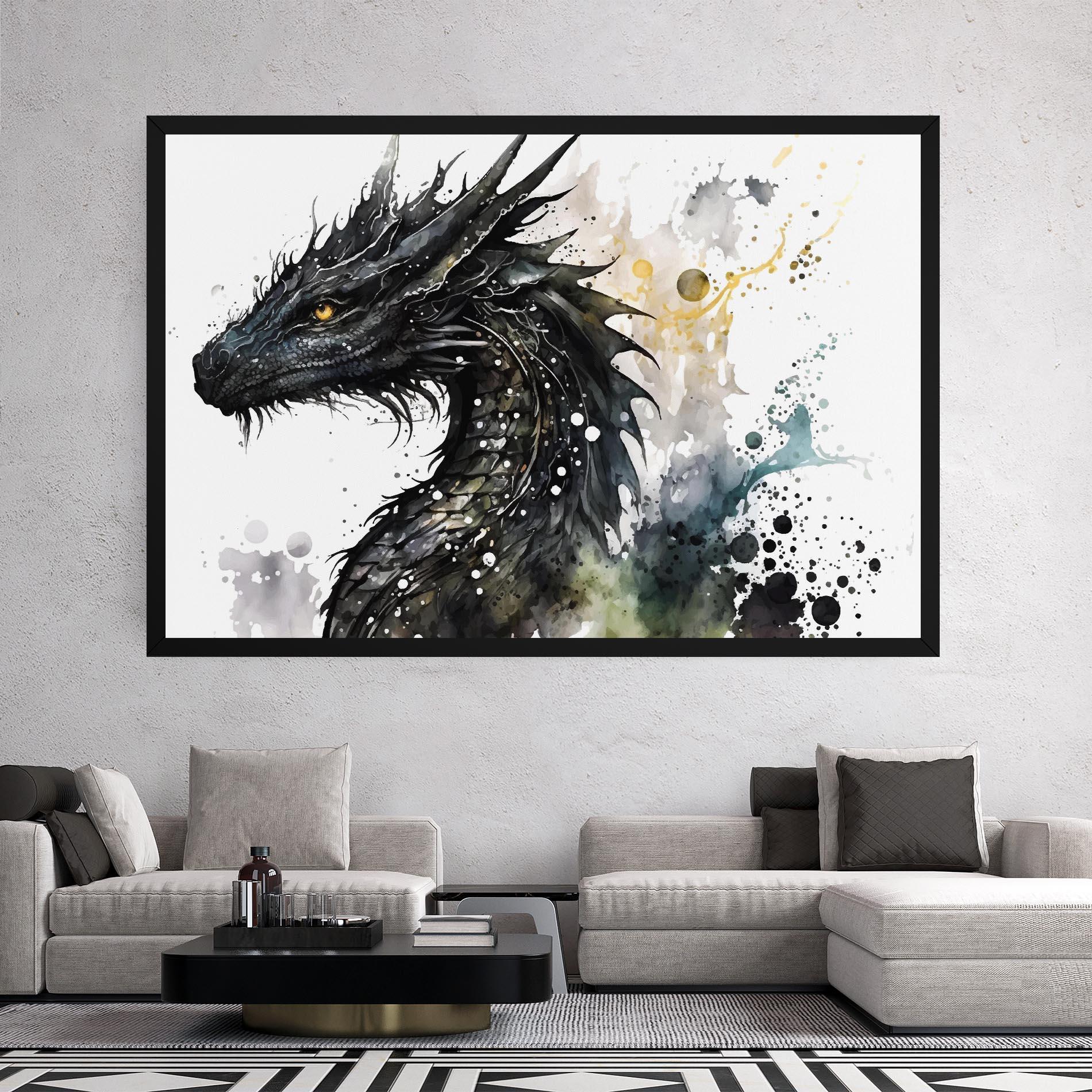 Vászonkép Black Dragon Art mockup 2