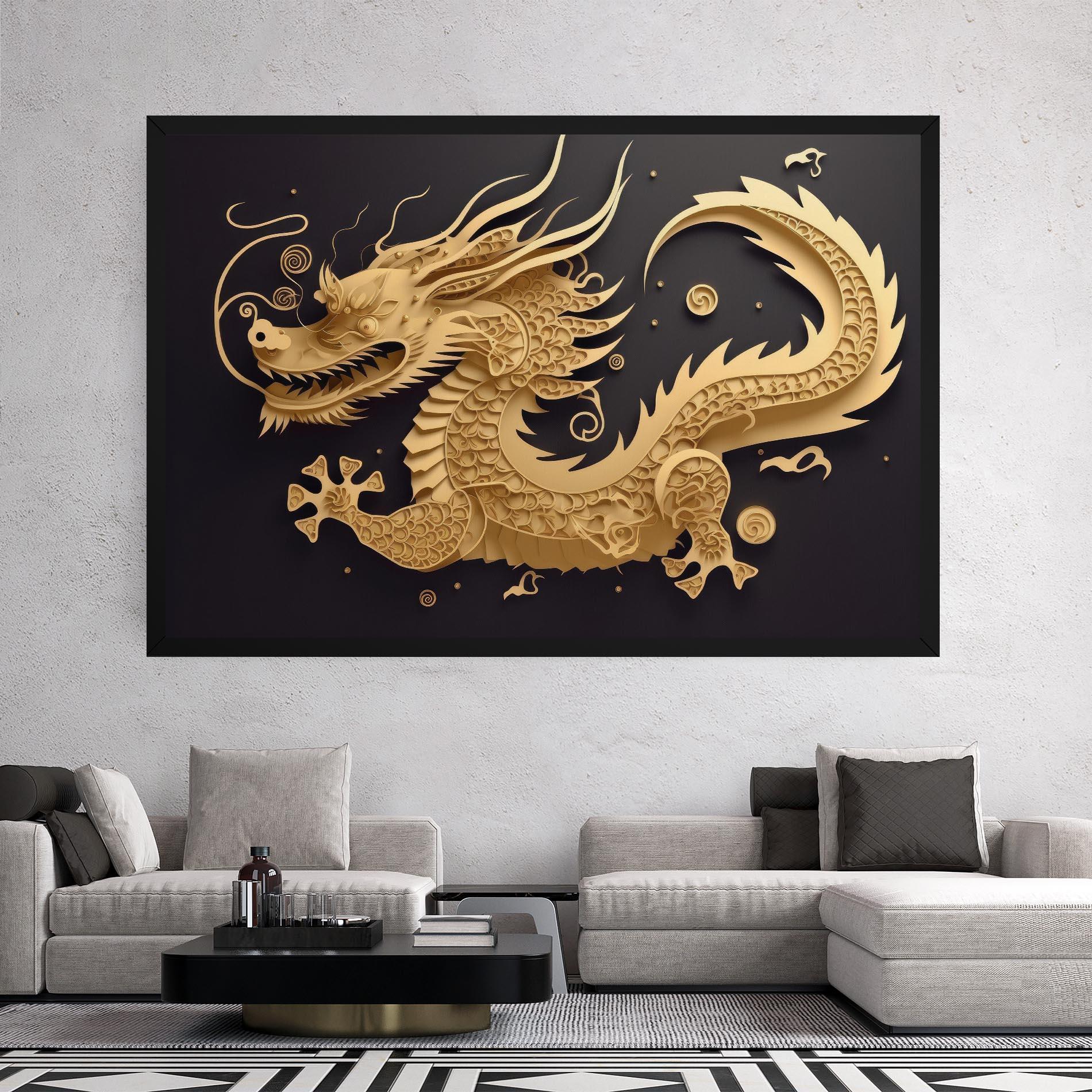 Vászonkép Dragon Zodiac Sign mockup 2