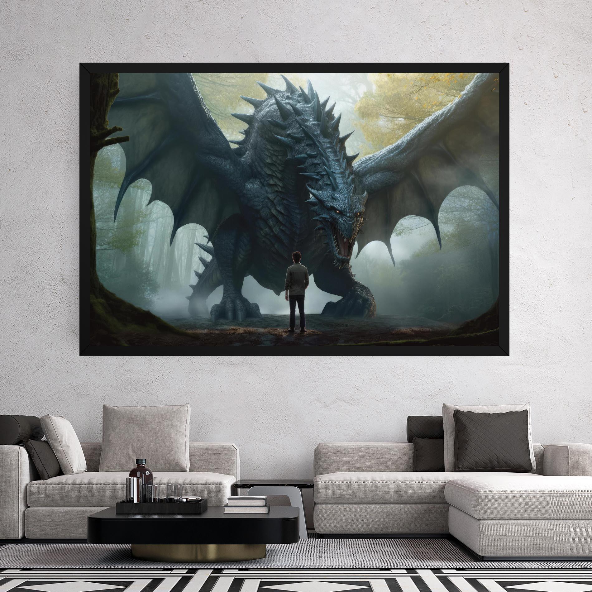 Vászonkép Huge Dragon Fantasy mockup 2