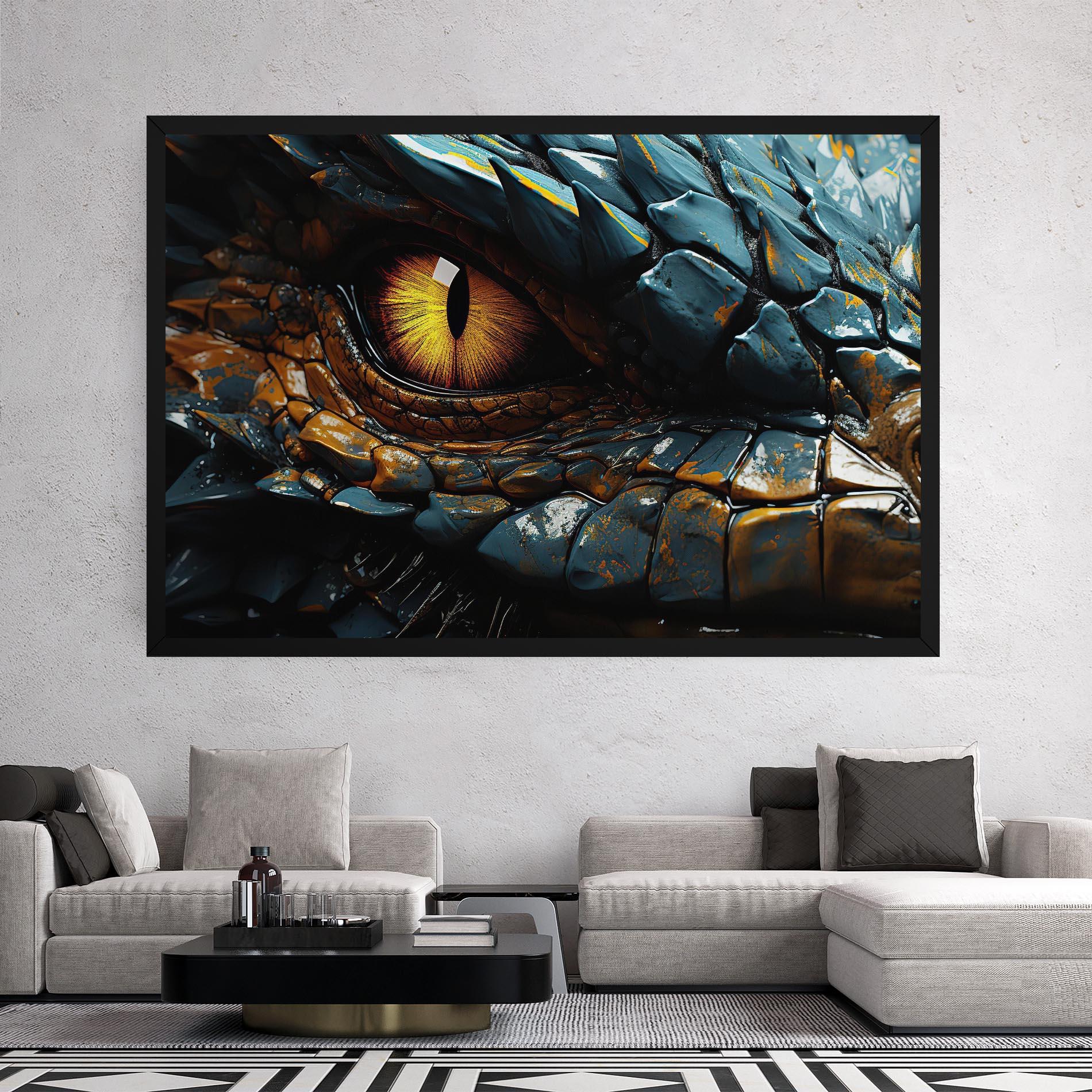 Vászonkép Yellow Dragon Eye mockup 2