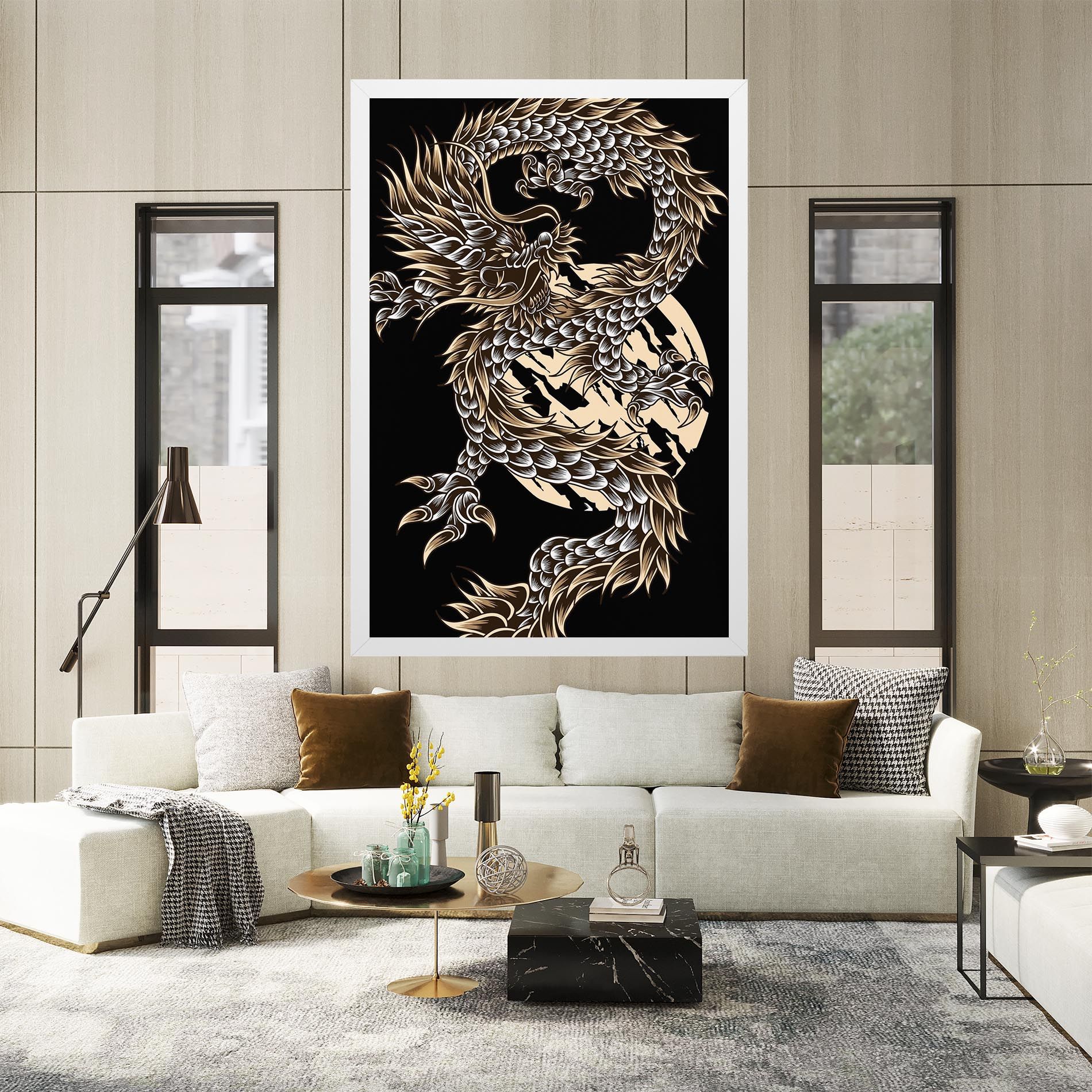 Cream Moon Dragon mockup 2