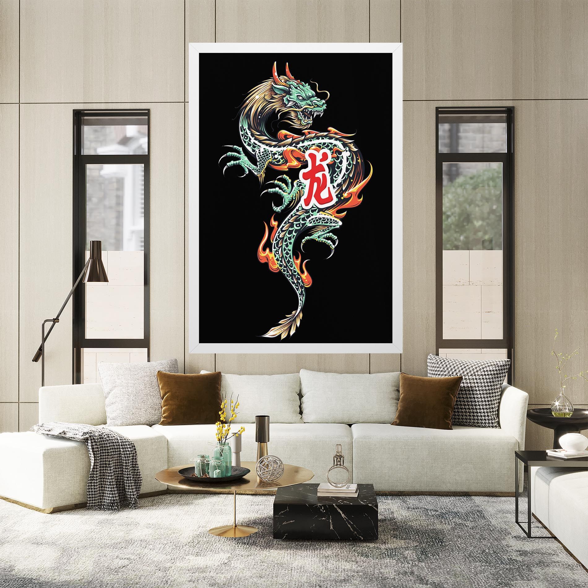 Green Fire Dragon mockup 2