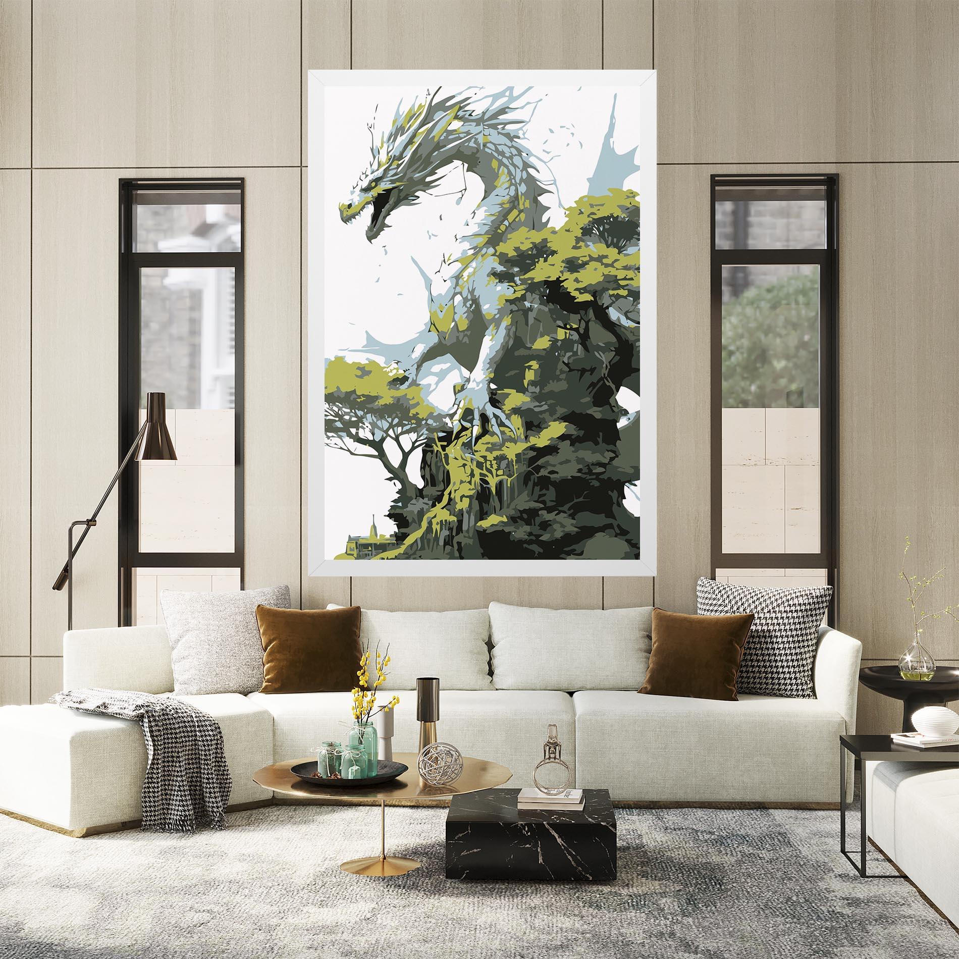 Vászonkép Grey Nature Dragon mockup 2