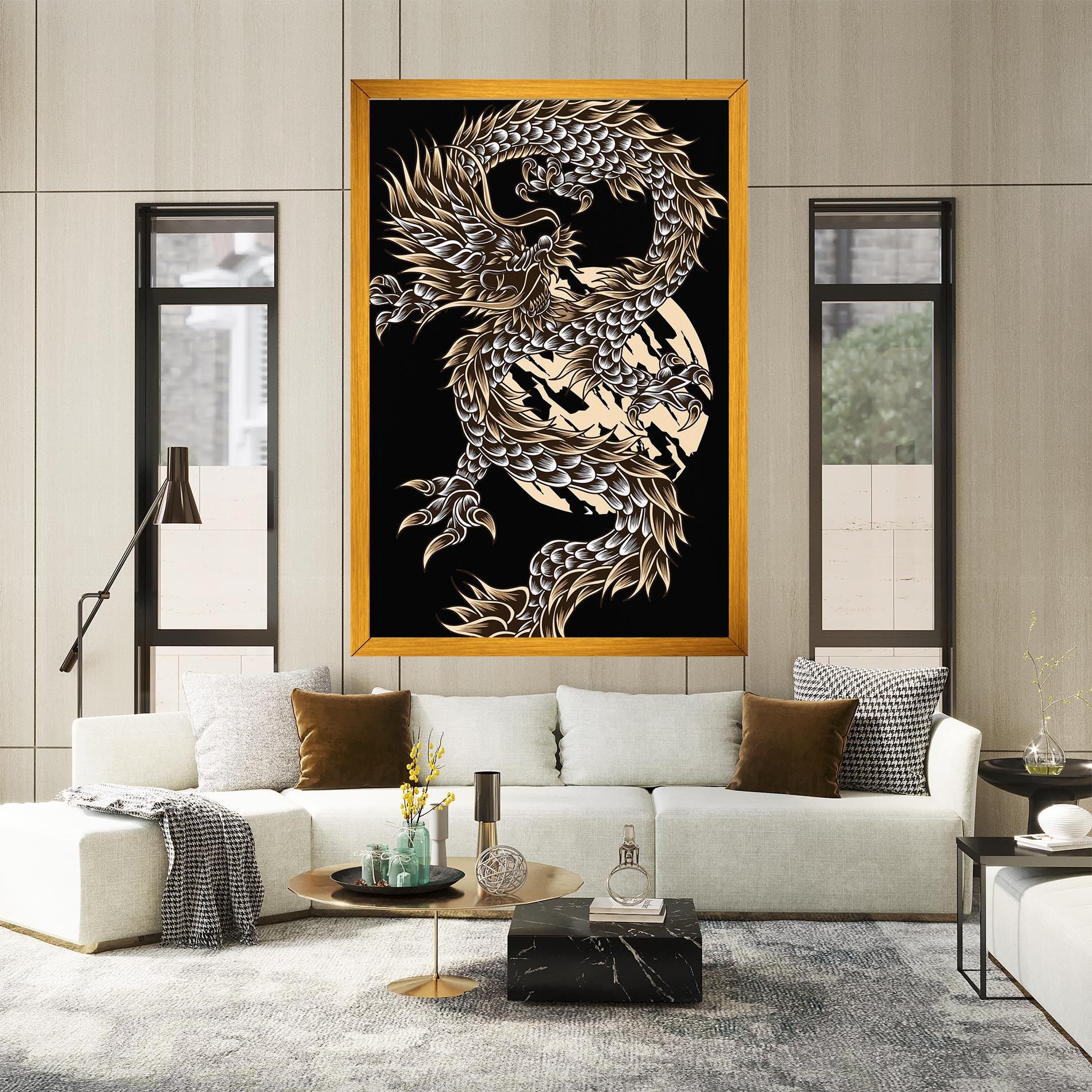 Cream Moon Dragon mockup 2