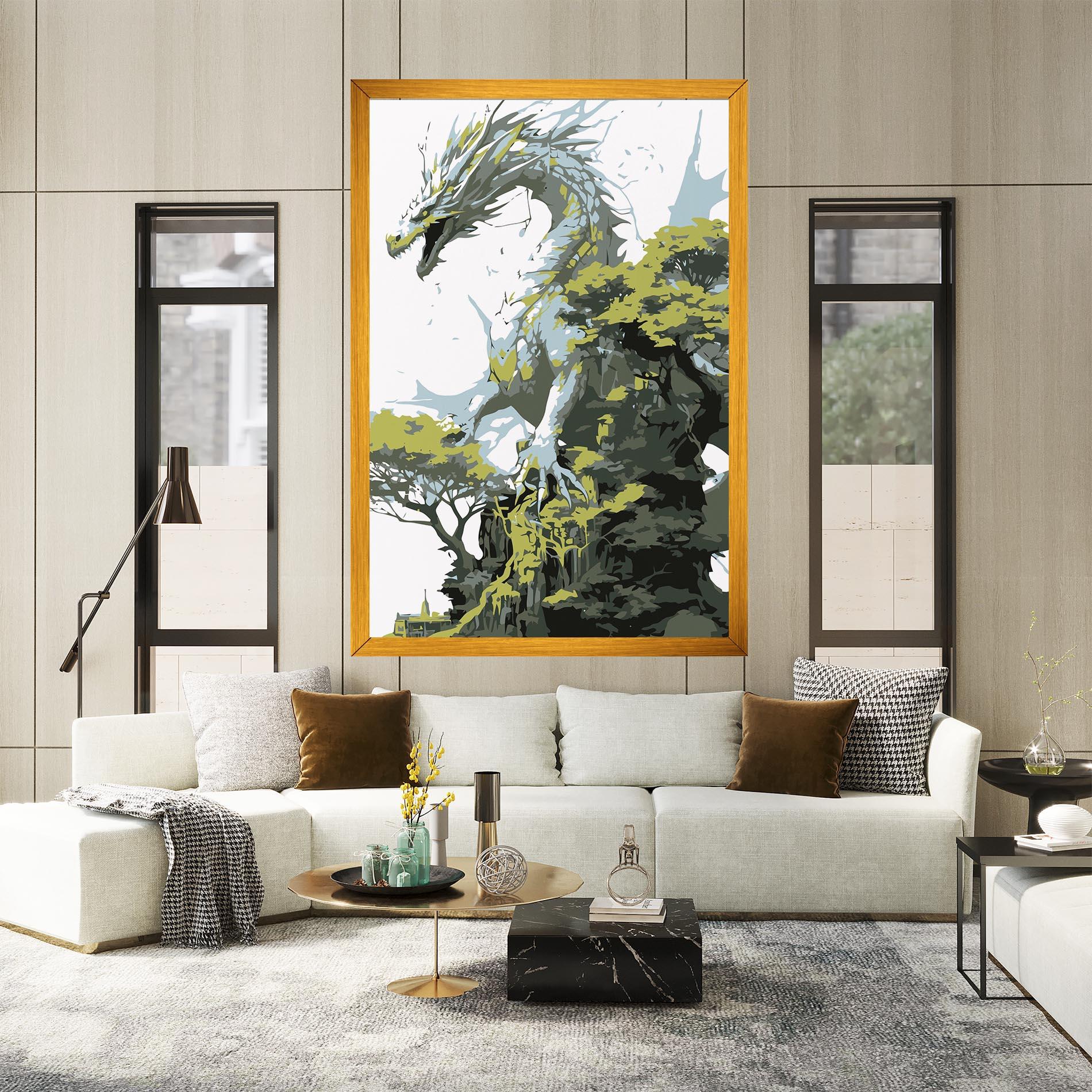 Vászonkép Grey Nature Dragon mockup 2