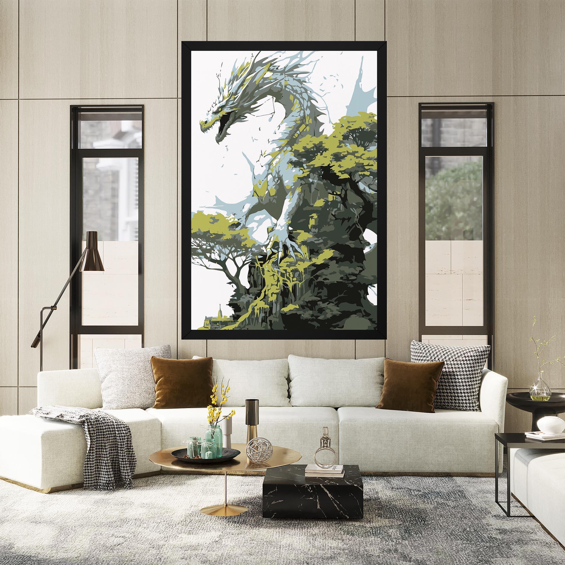 Vászonkép Grey Nature Dragon mockup 2