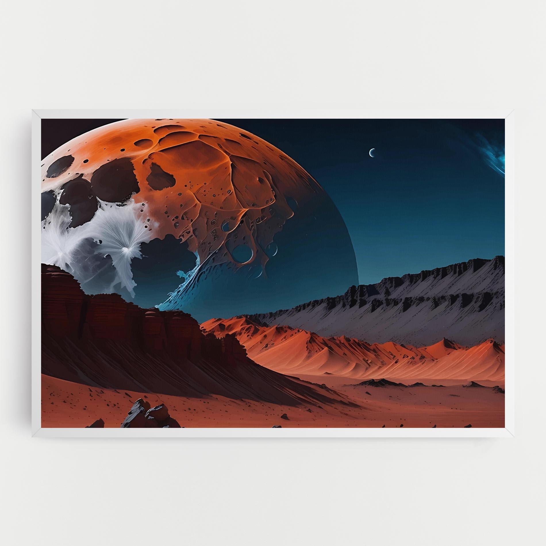 Vászonkép Grey Orange Moon Art mockup 0