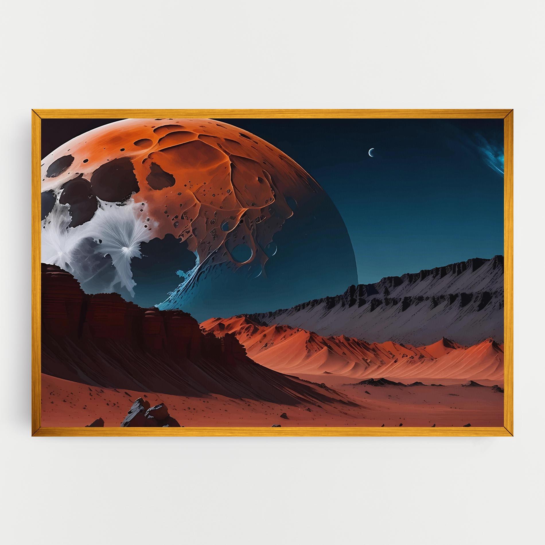 Vászonkép Grey Orange Moon Art mockup 0