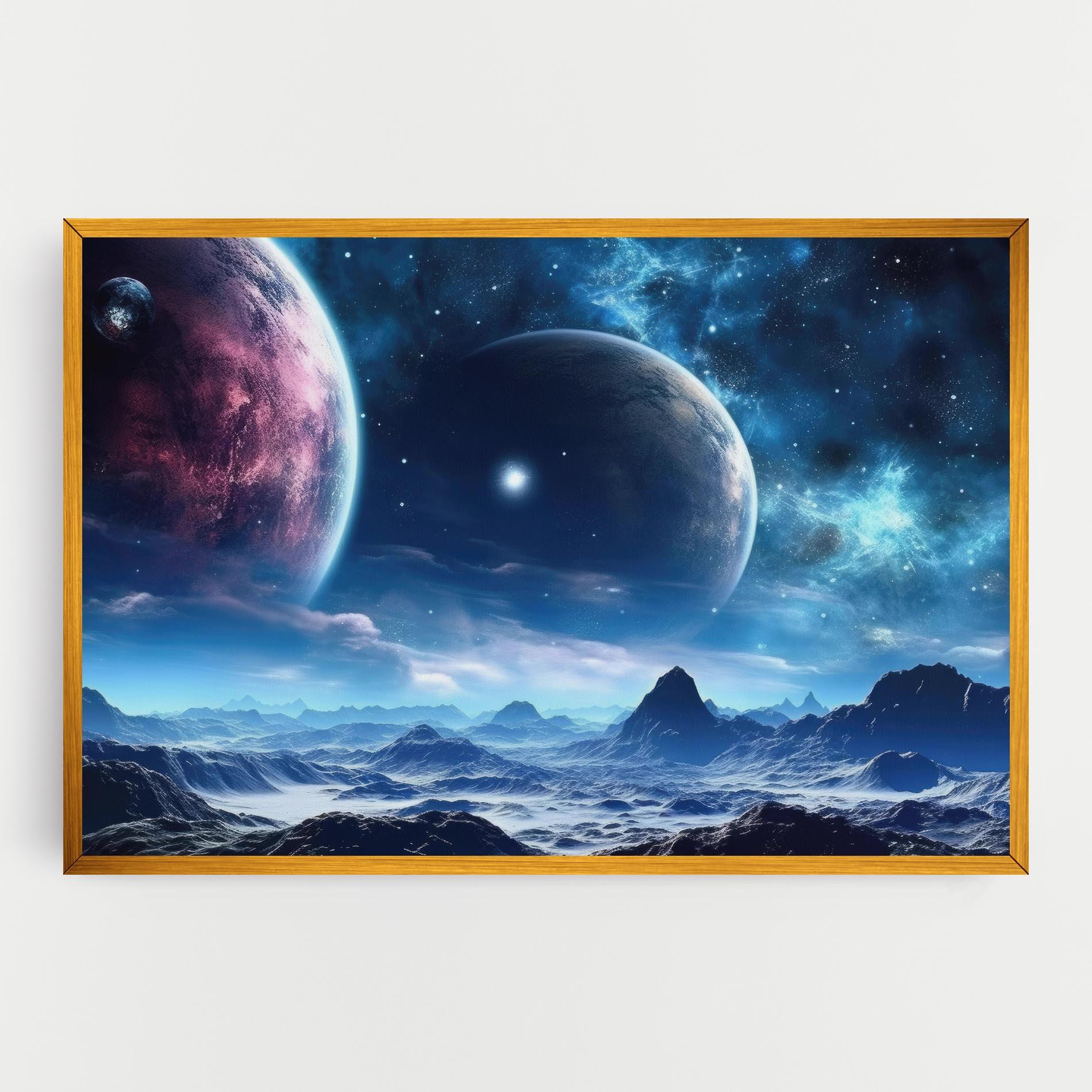 Vászonkép Space Planets And Stars mockup 0