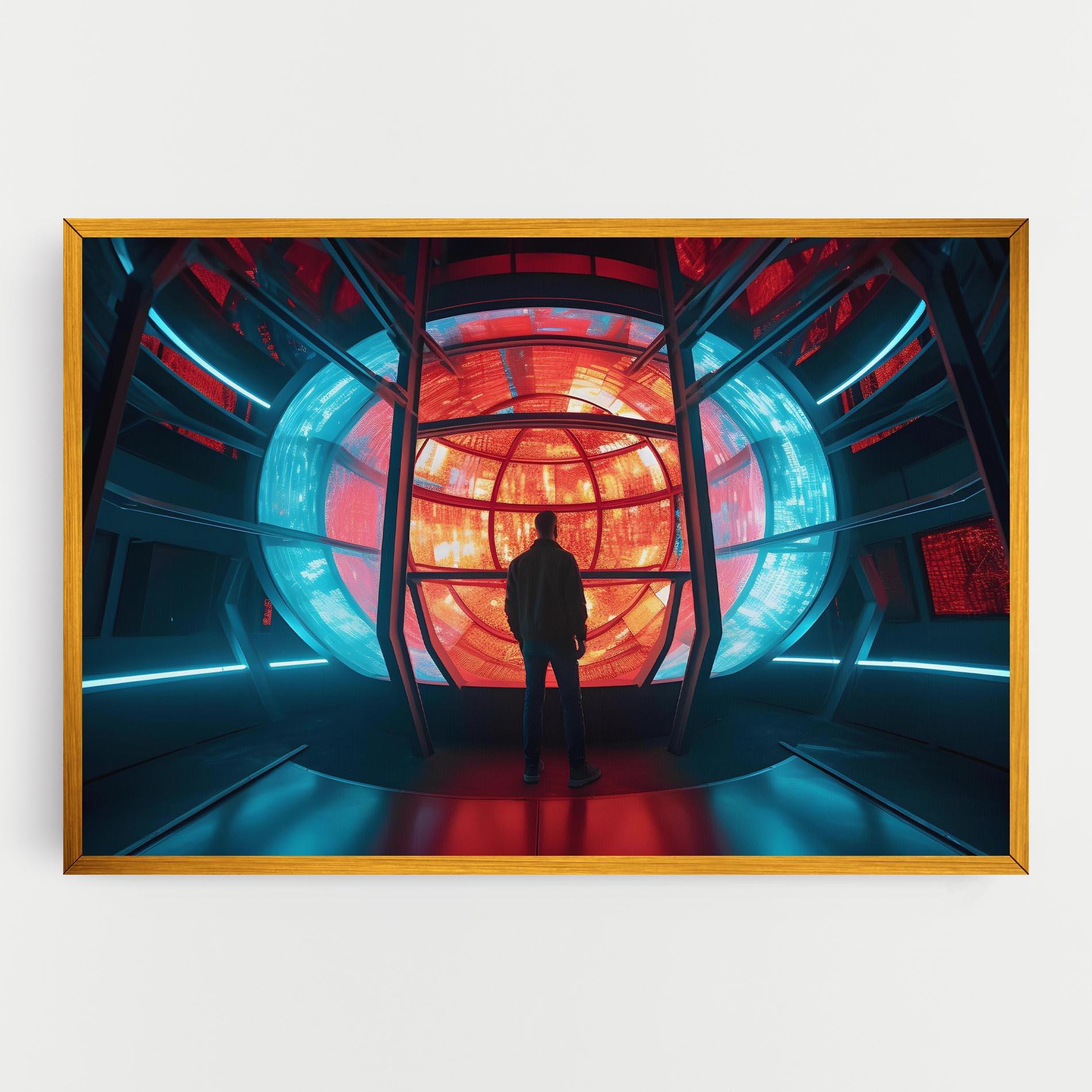 Vászonkép Tunnel Red Blue Light mockup 0