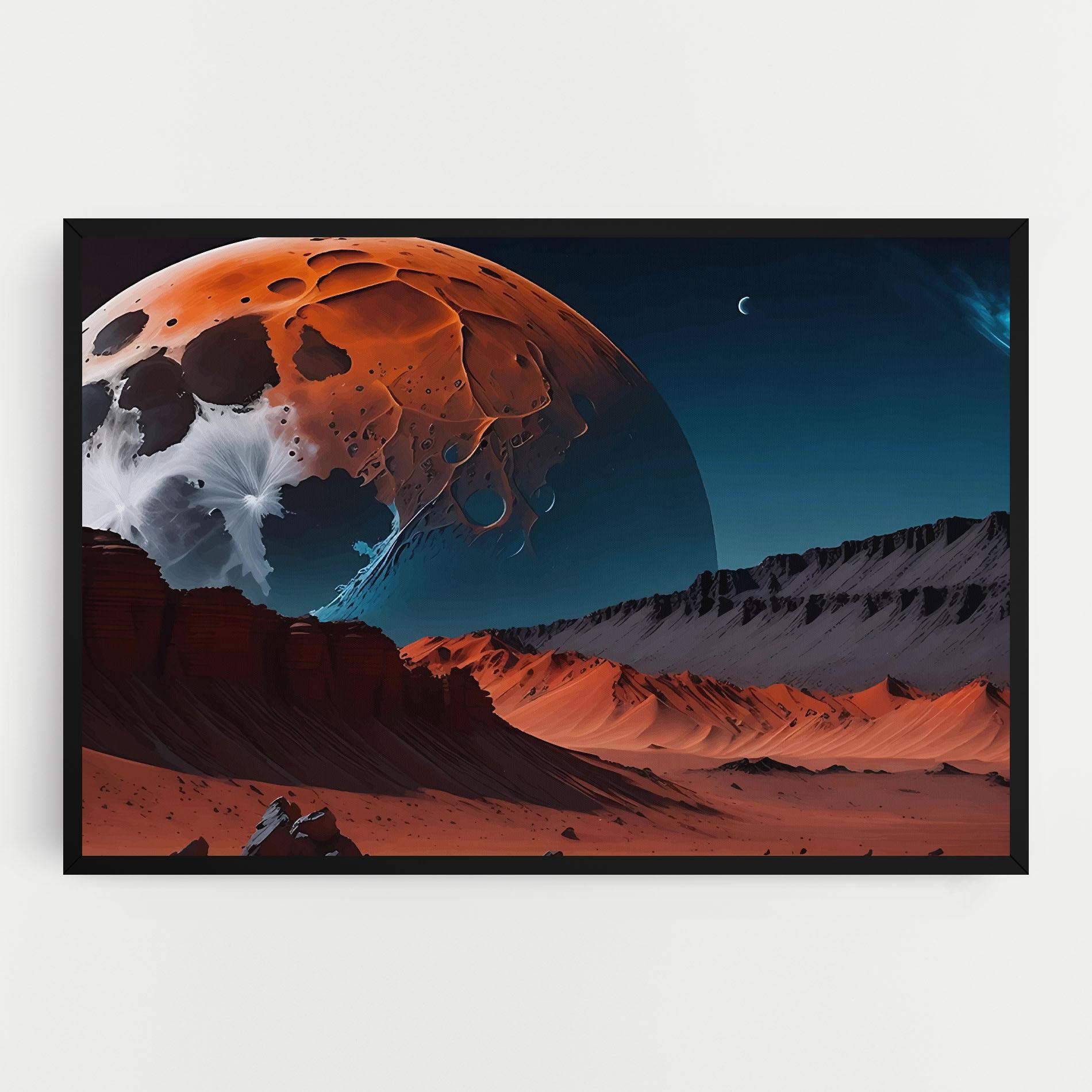 Vászonkép Grey Orange Moon Art mockup 0