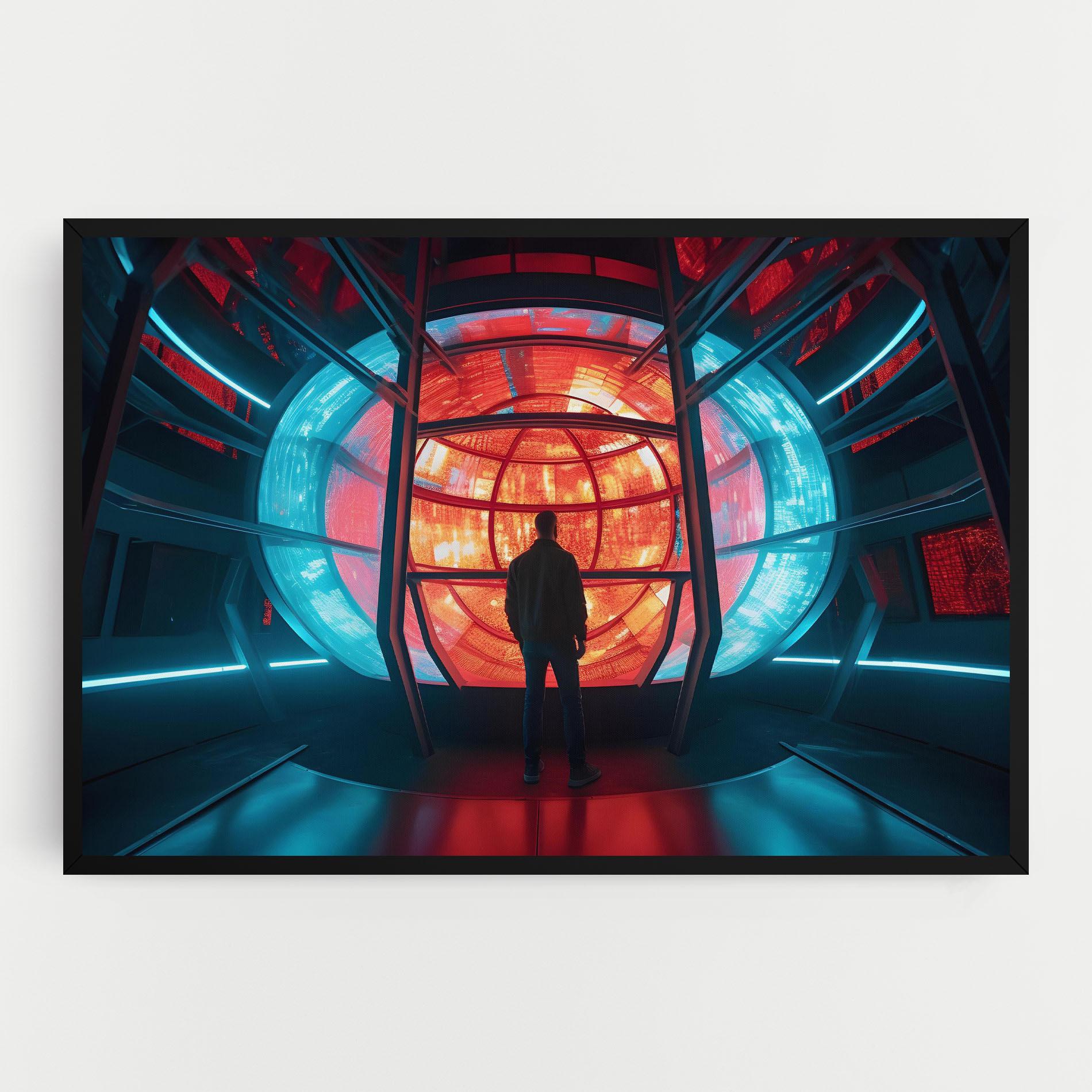 Vászonkép Tunnel Red Blue Light mockup 0