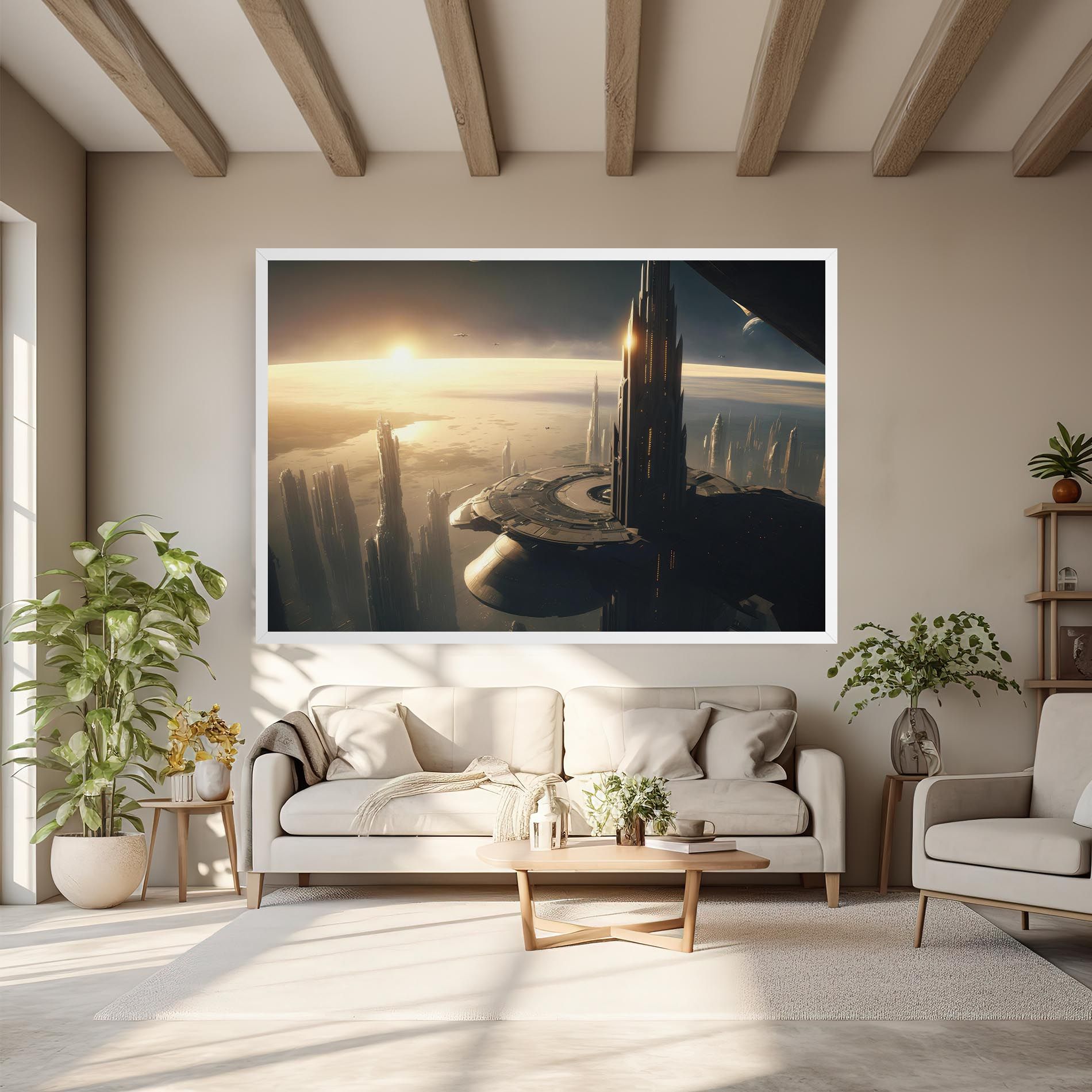 Fantasy Futuristic Cityscape mockup 6