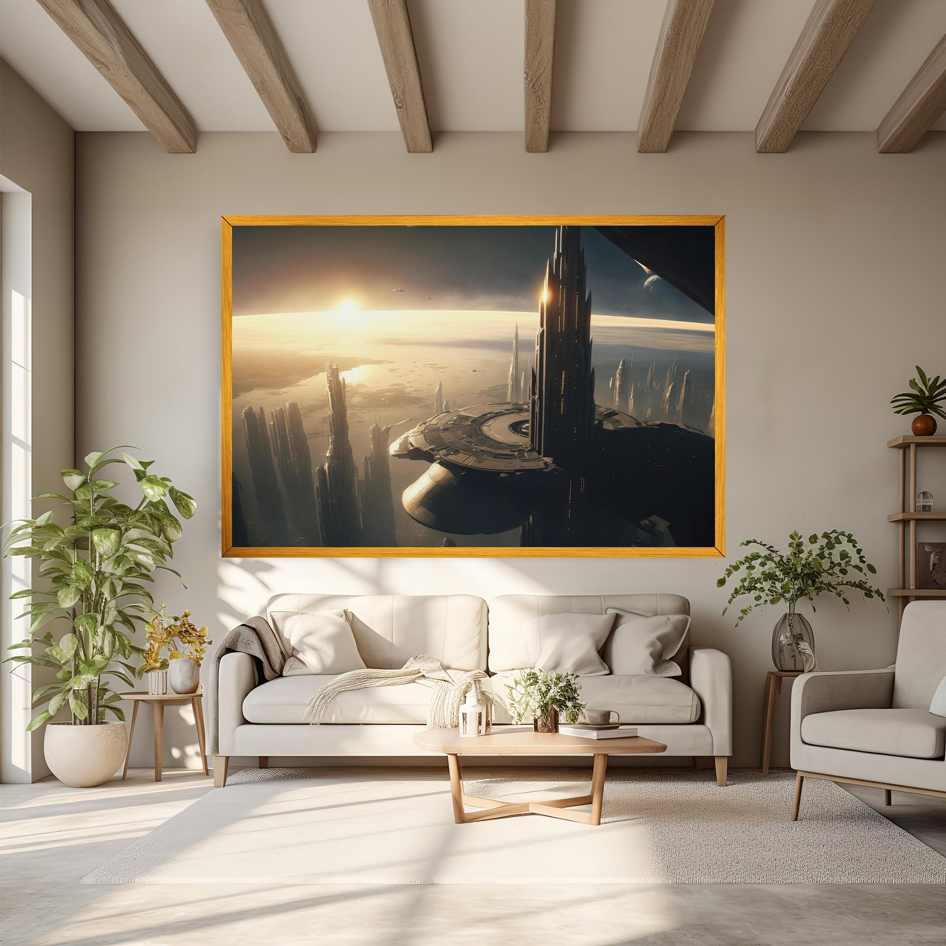 Fantasy Futuristic Cityscape mockup 6
