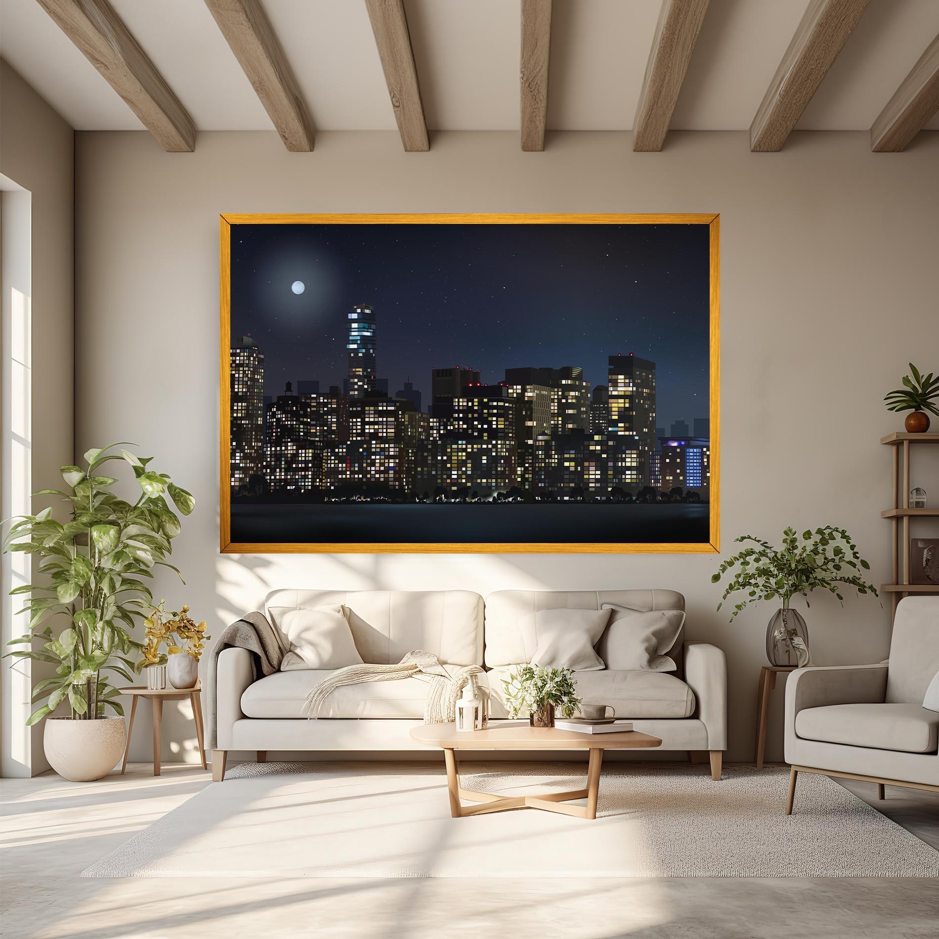 Vászonkép Urban City Night mockup 6