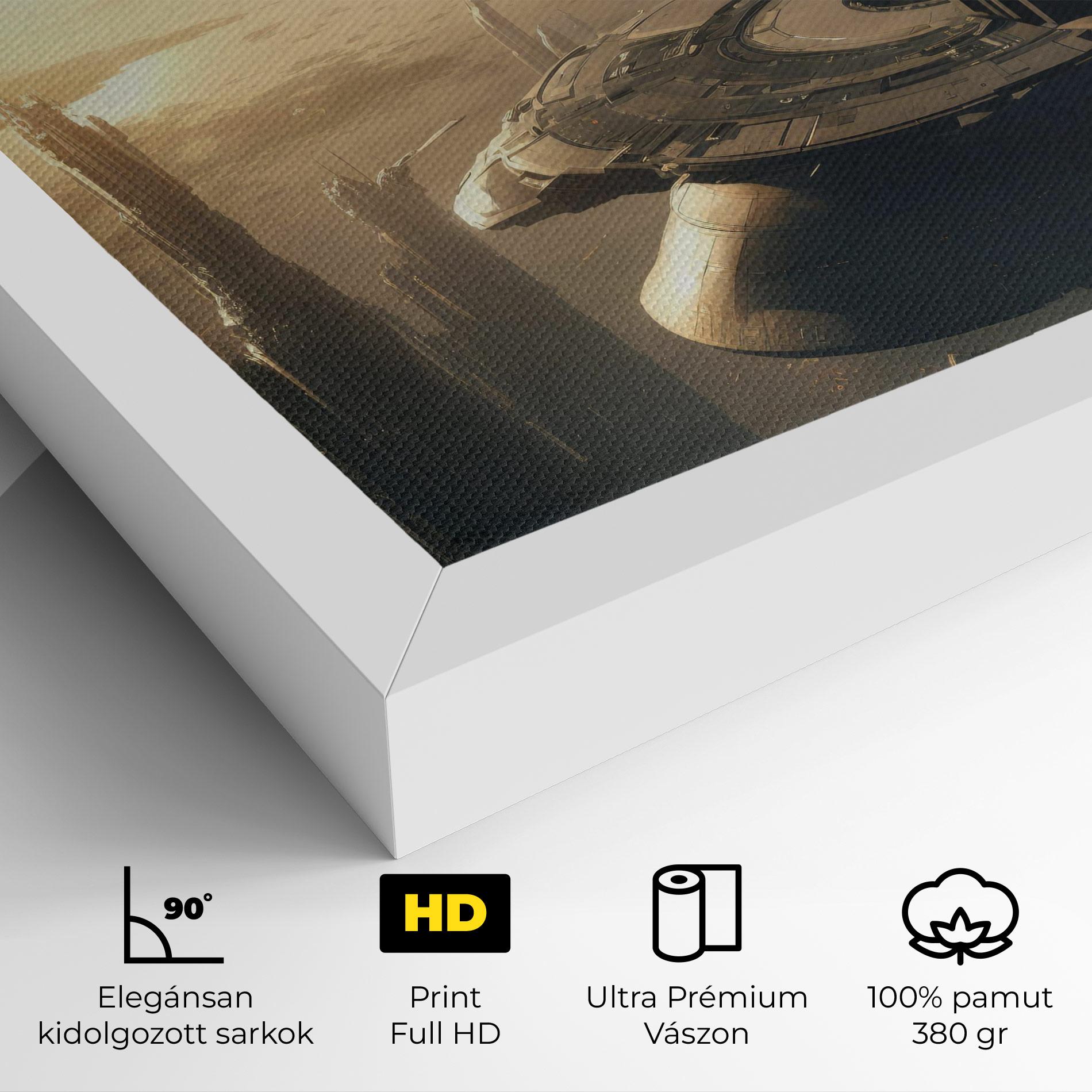 Vászonkép Fantasy Futuristic Cityscape mockup 4