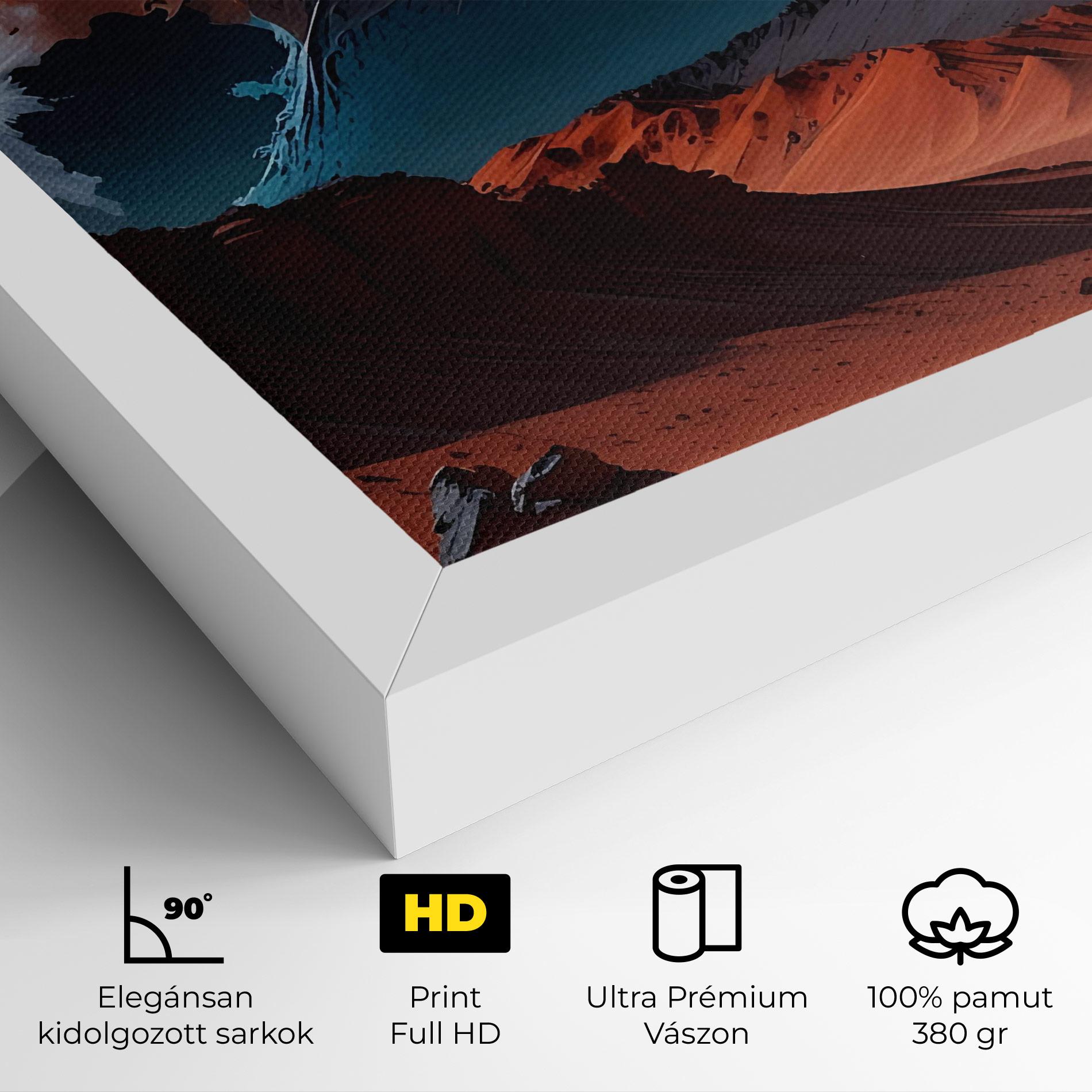 Vászonkép Grey Orange Moon Art mockup 4