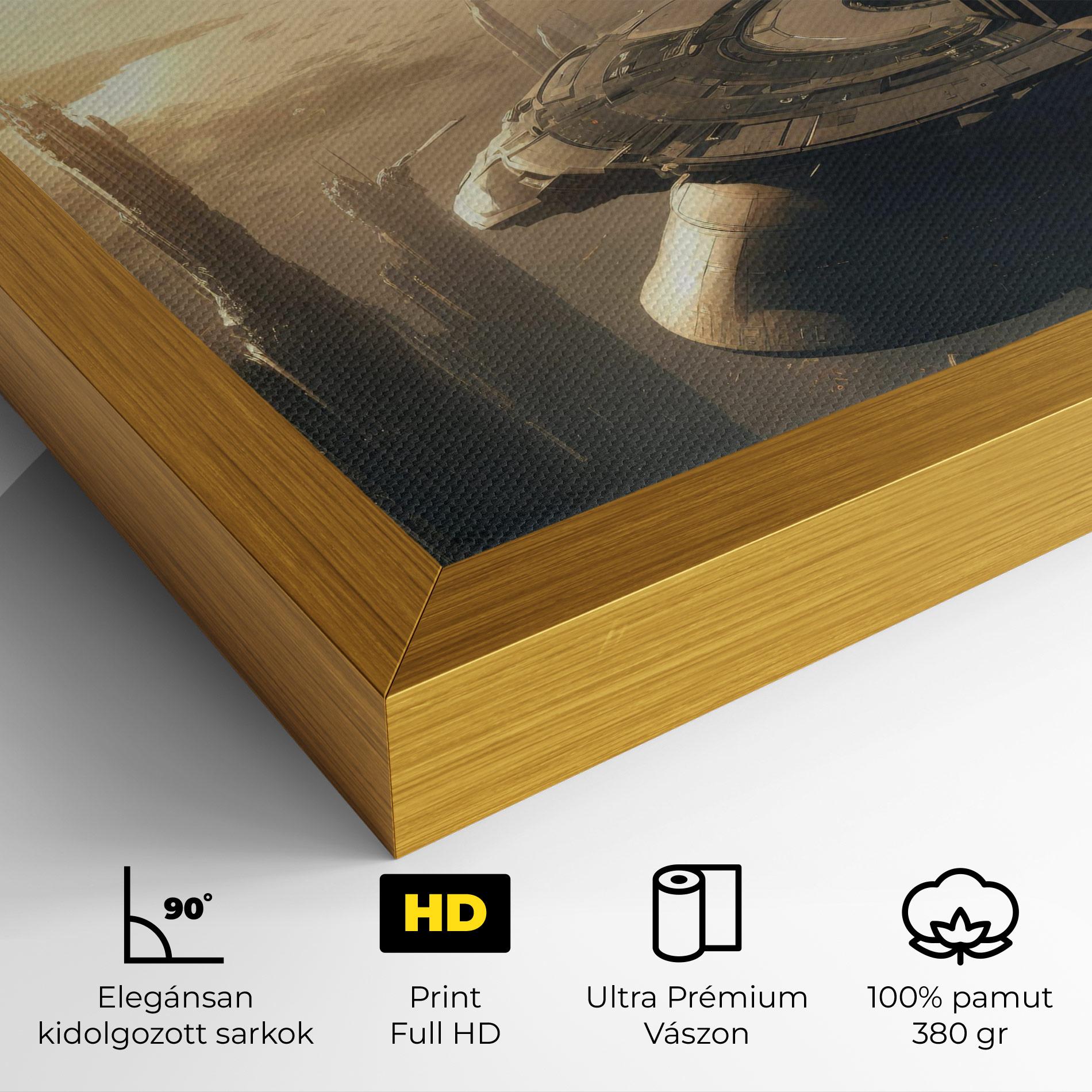 Vászonkép Fantasy Futuristic Cityscape mockup 4