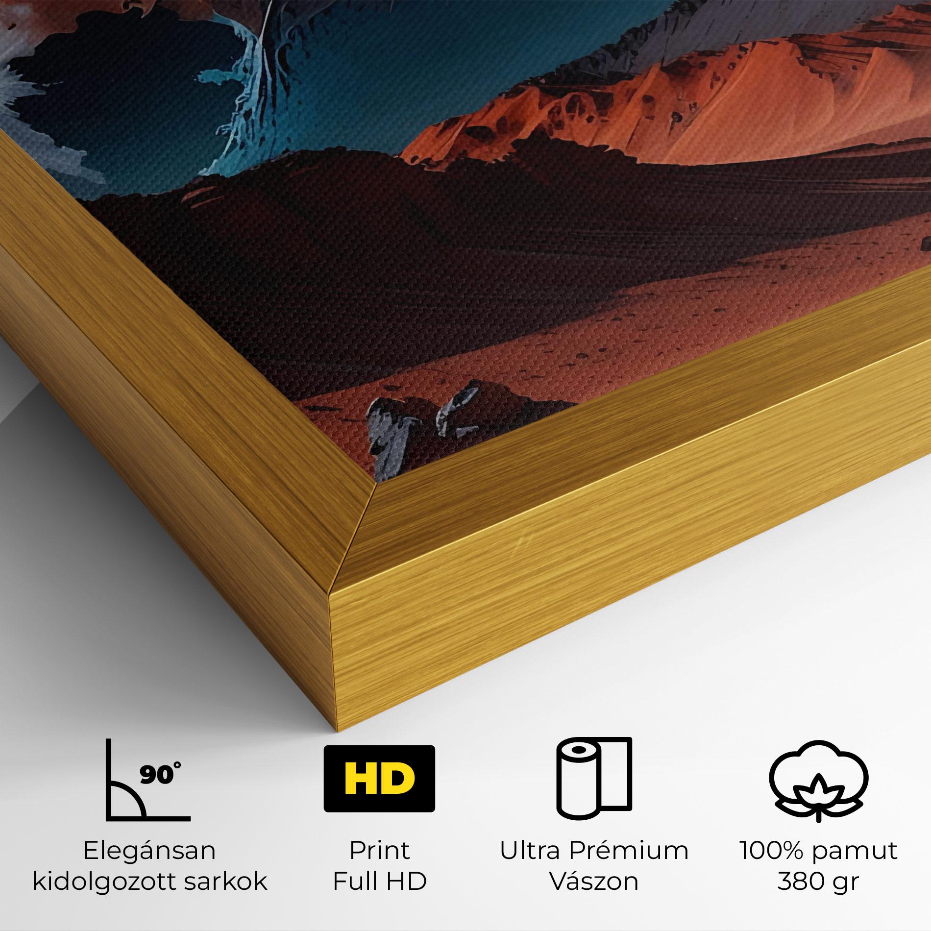 Vászonkép Grey Orange Moon Art mockup 4