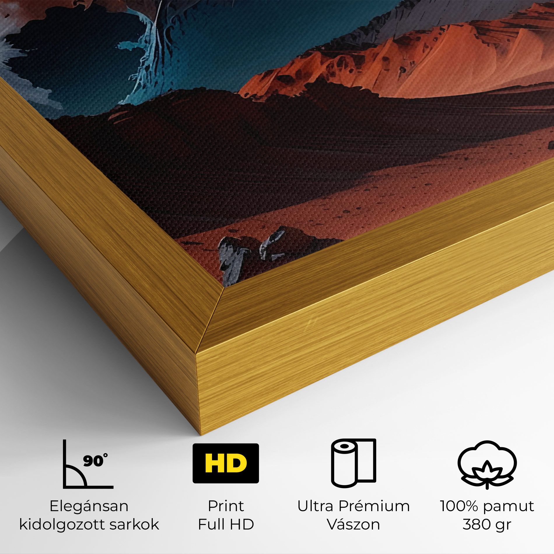 Grey Orange Moon Art mockup 4