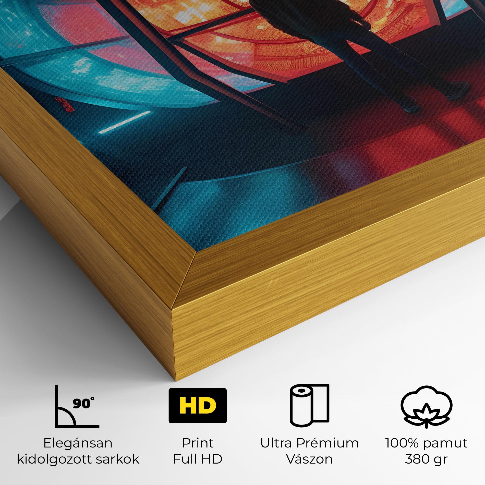 Vászonkép Tunnel Red Blue Light mockup 4