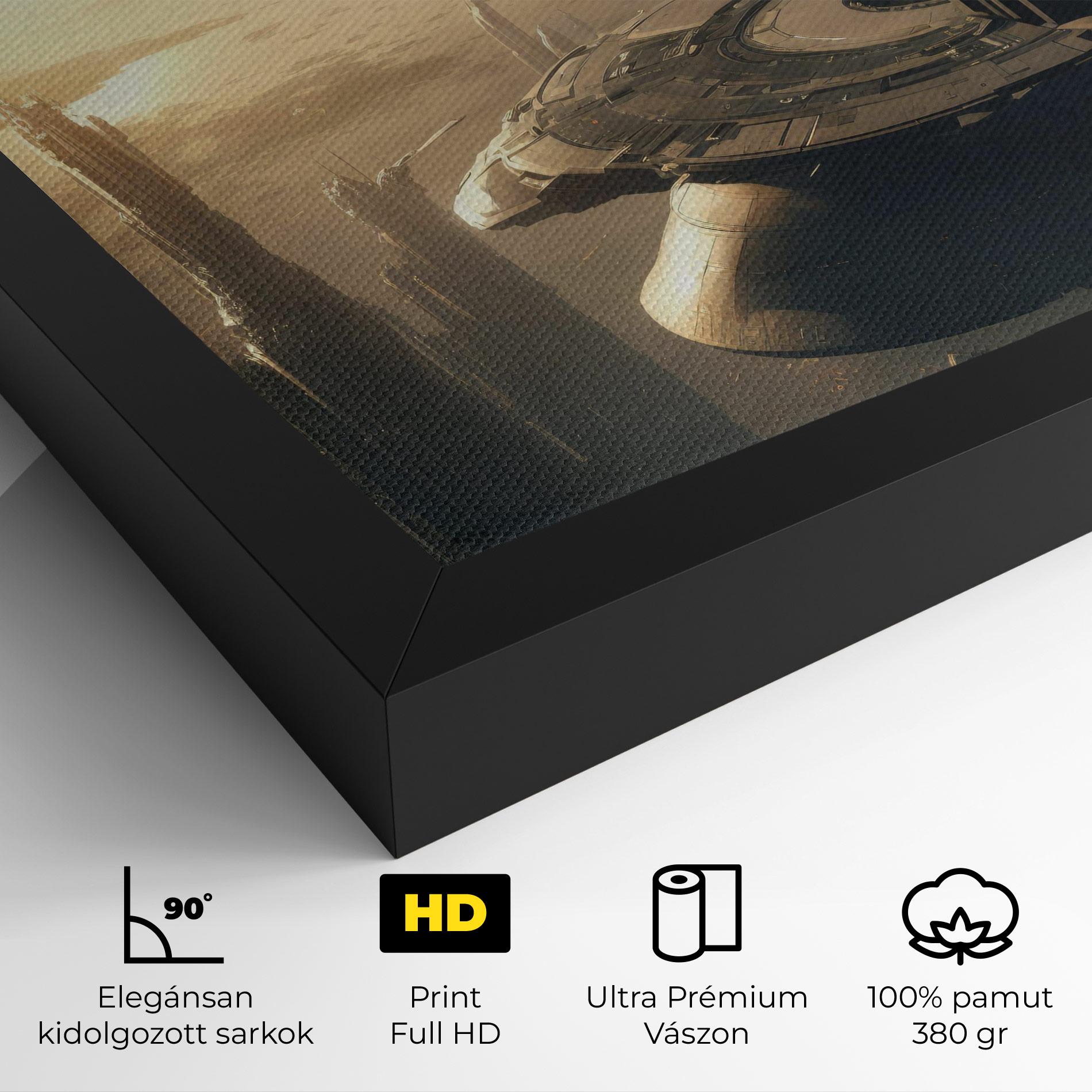 Vászonkép Fantasy Futuristic Cityscape mockup 4