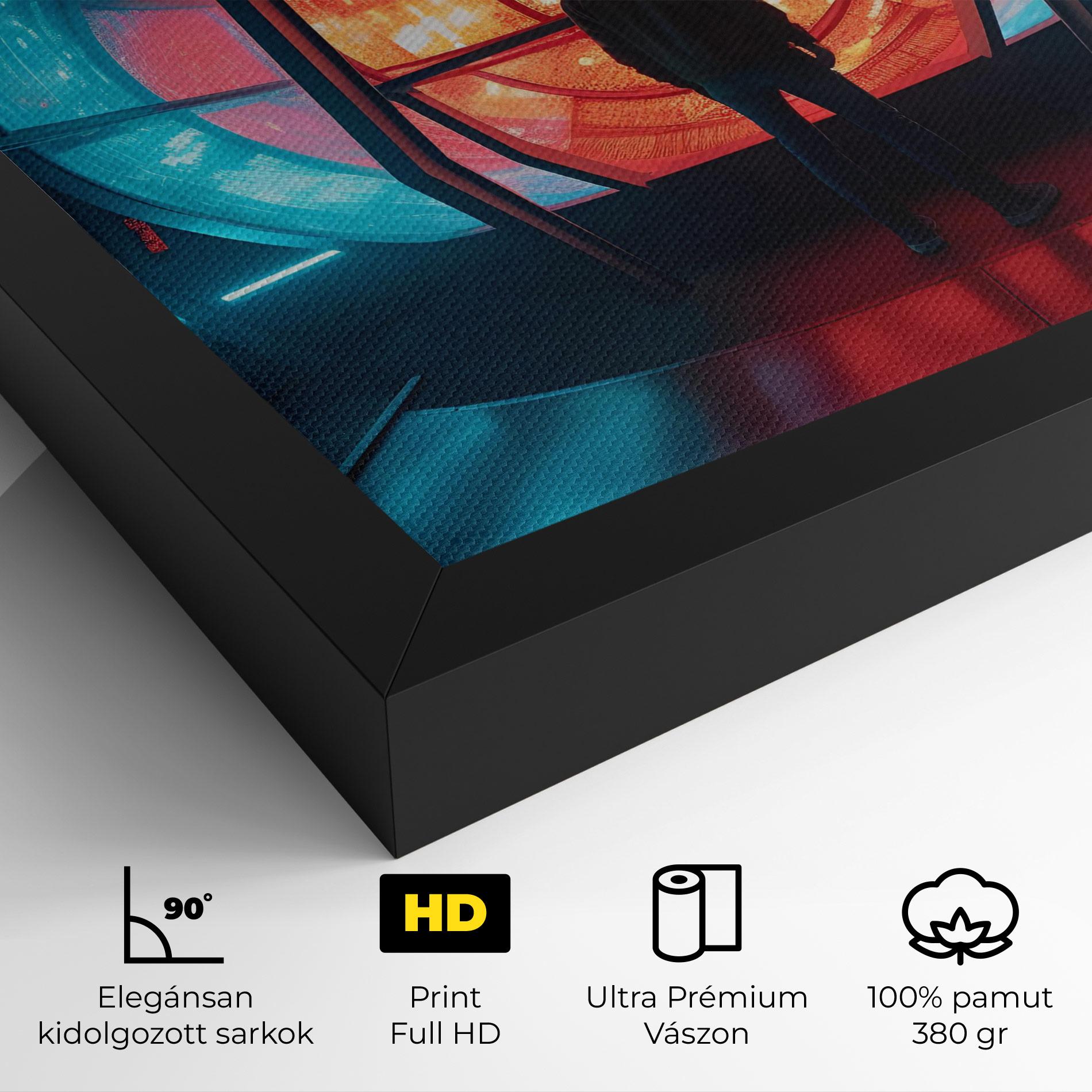 Vászonkép Tunnel Red Blue Light mockup 4