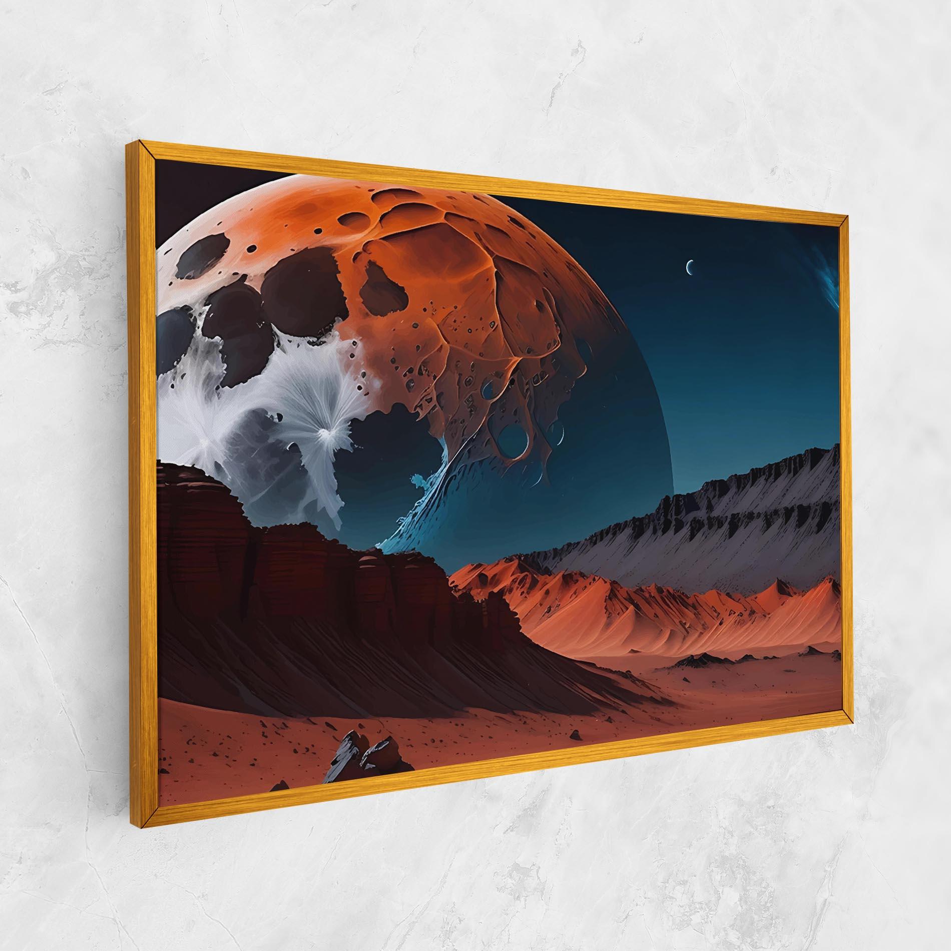Vászonkép Grey Orange Moon Art mockup 1
