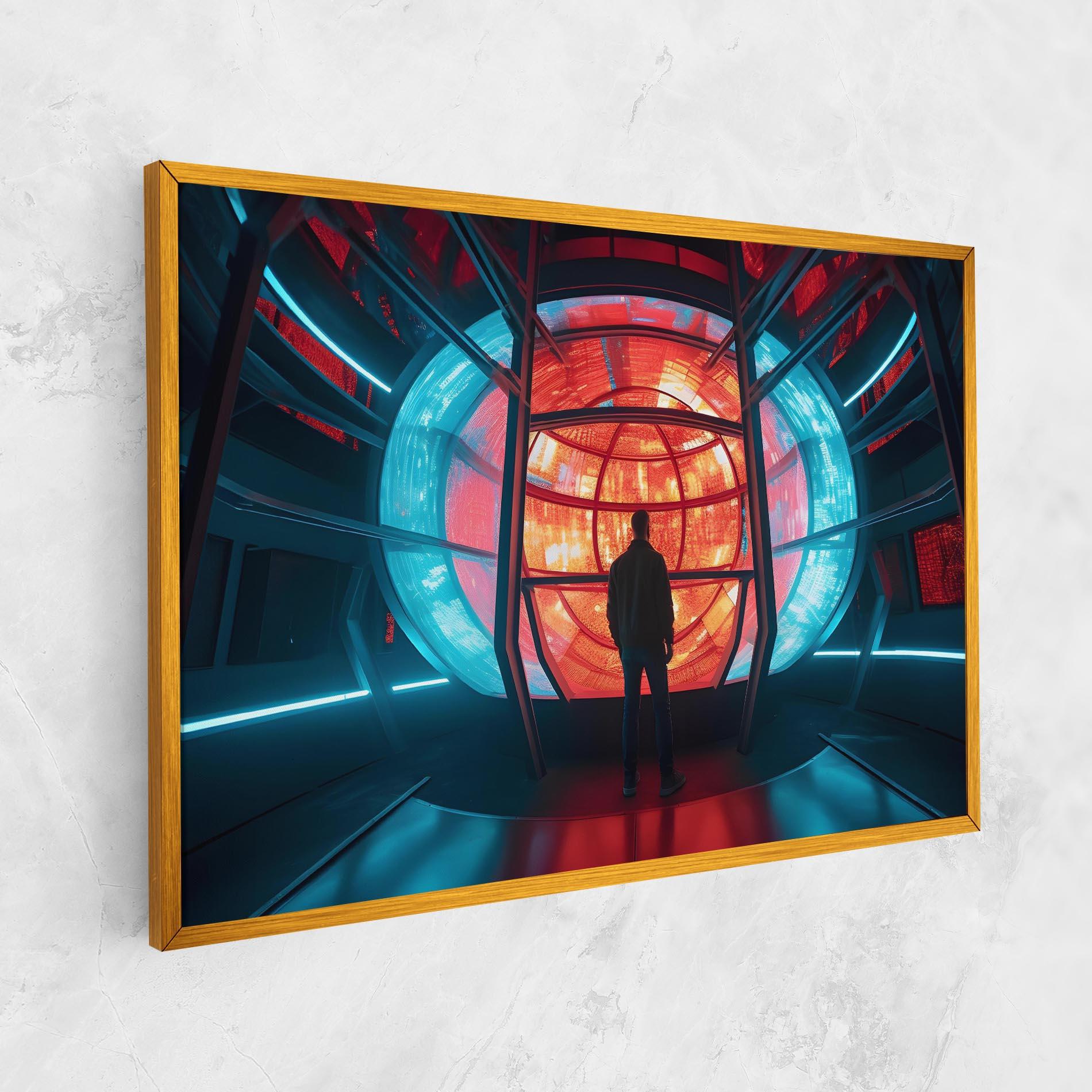 Vászonkép Tunnel Red Blue Light mockup 1