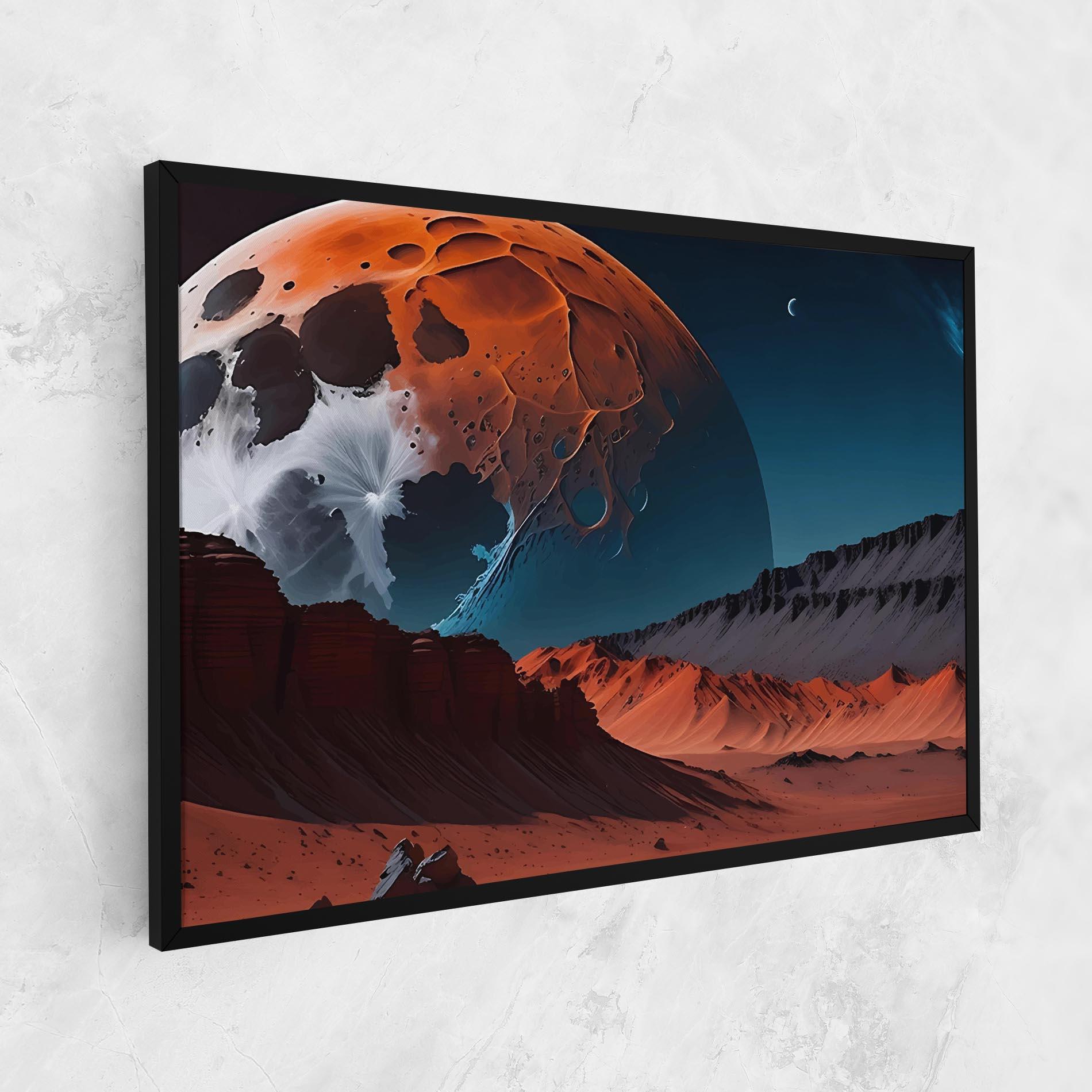 Vászonkép Grey Orange Moon Art mockup 1