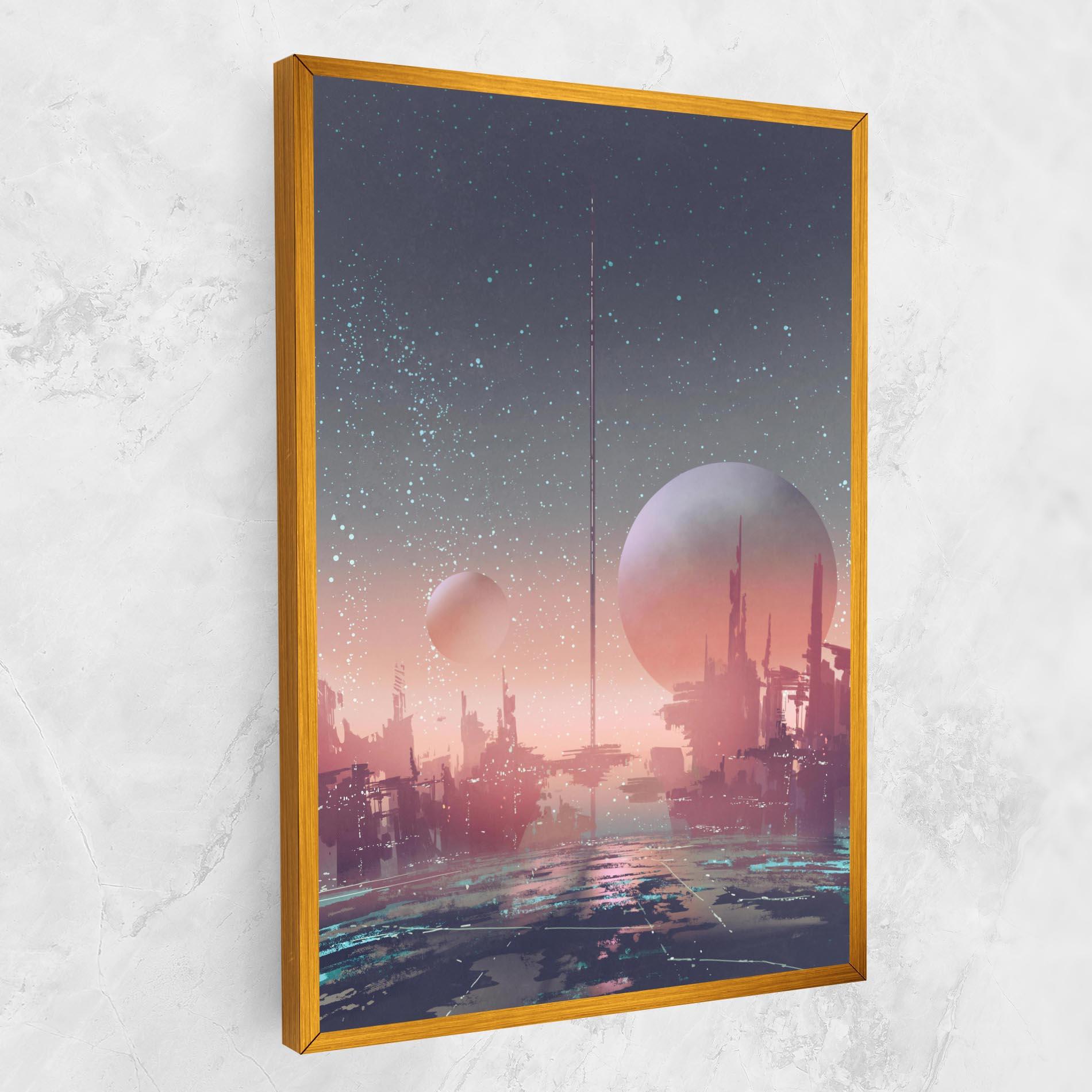 Vászonkép Futuristic Alien Buildings mockup 1