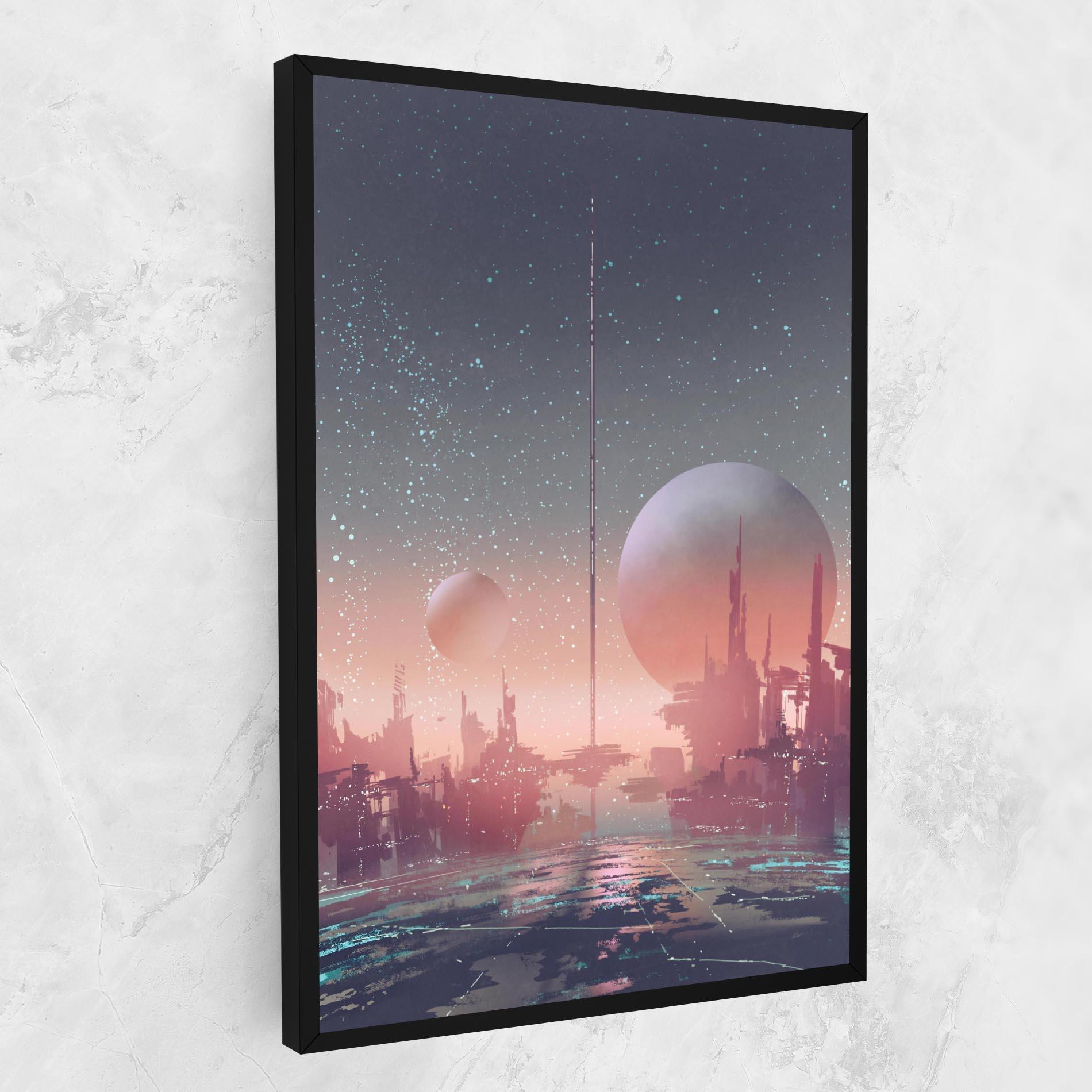 Vászonkép Futuristic Alien Buildings mockup 1