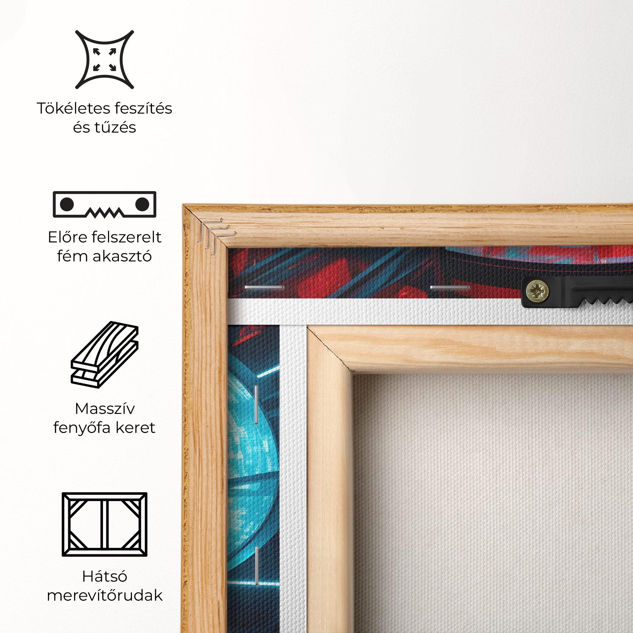 Vászonkép Tunnel Red Blue Light mockup 5