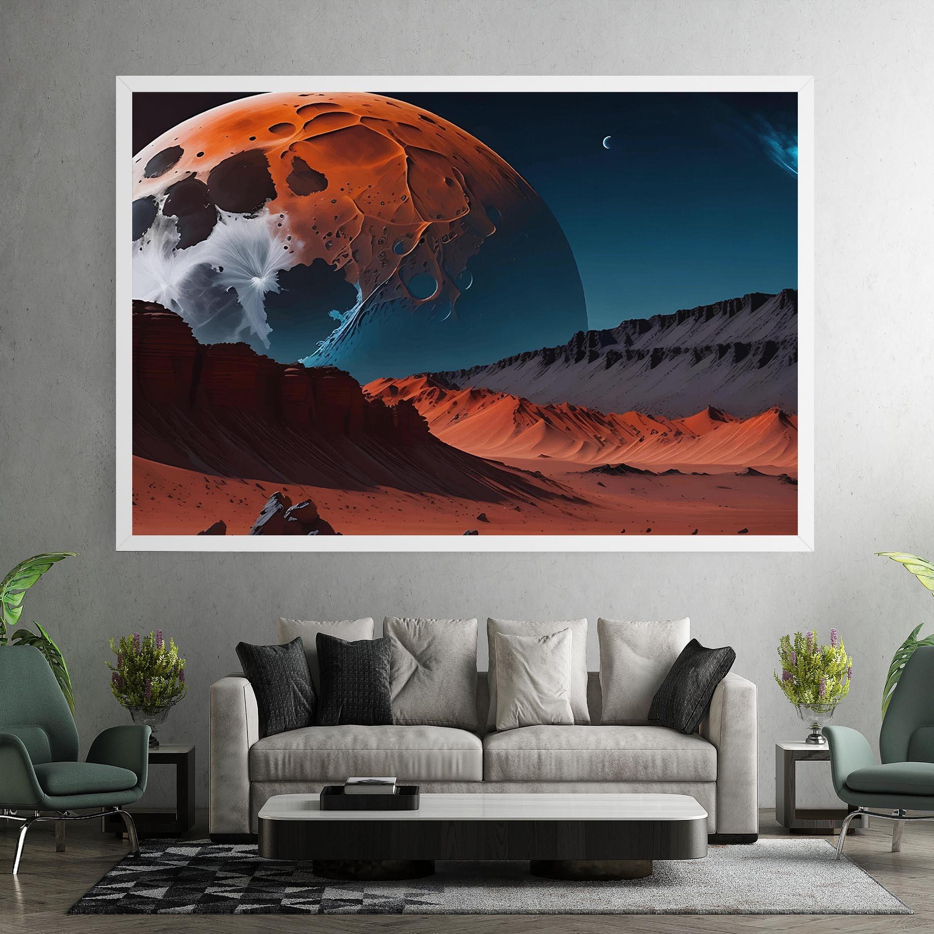 Vászonkép Grey Orange Moon Art mockup 7