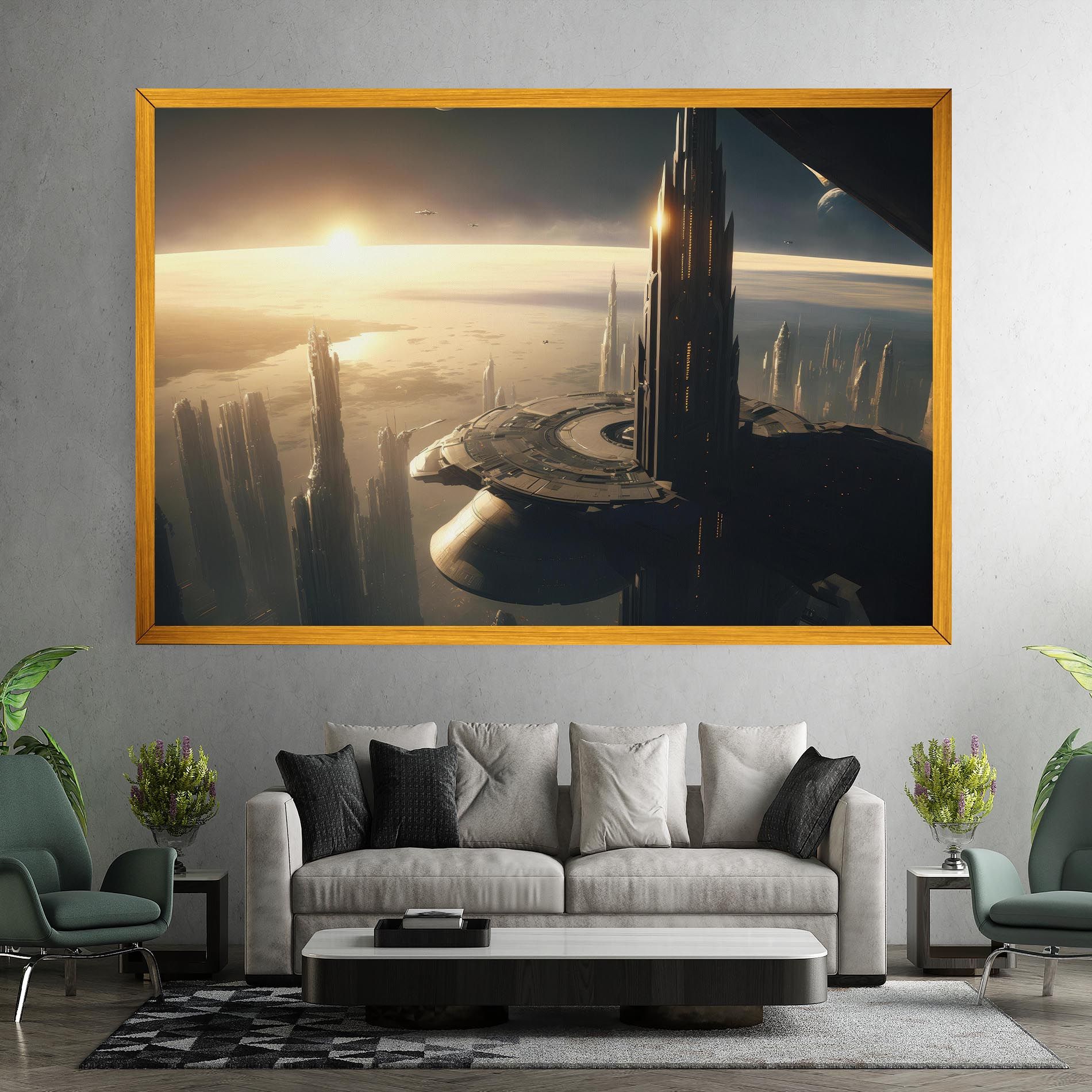 Fantasy Futuristic Cityscape mockup 7