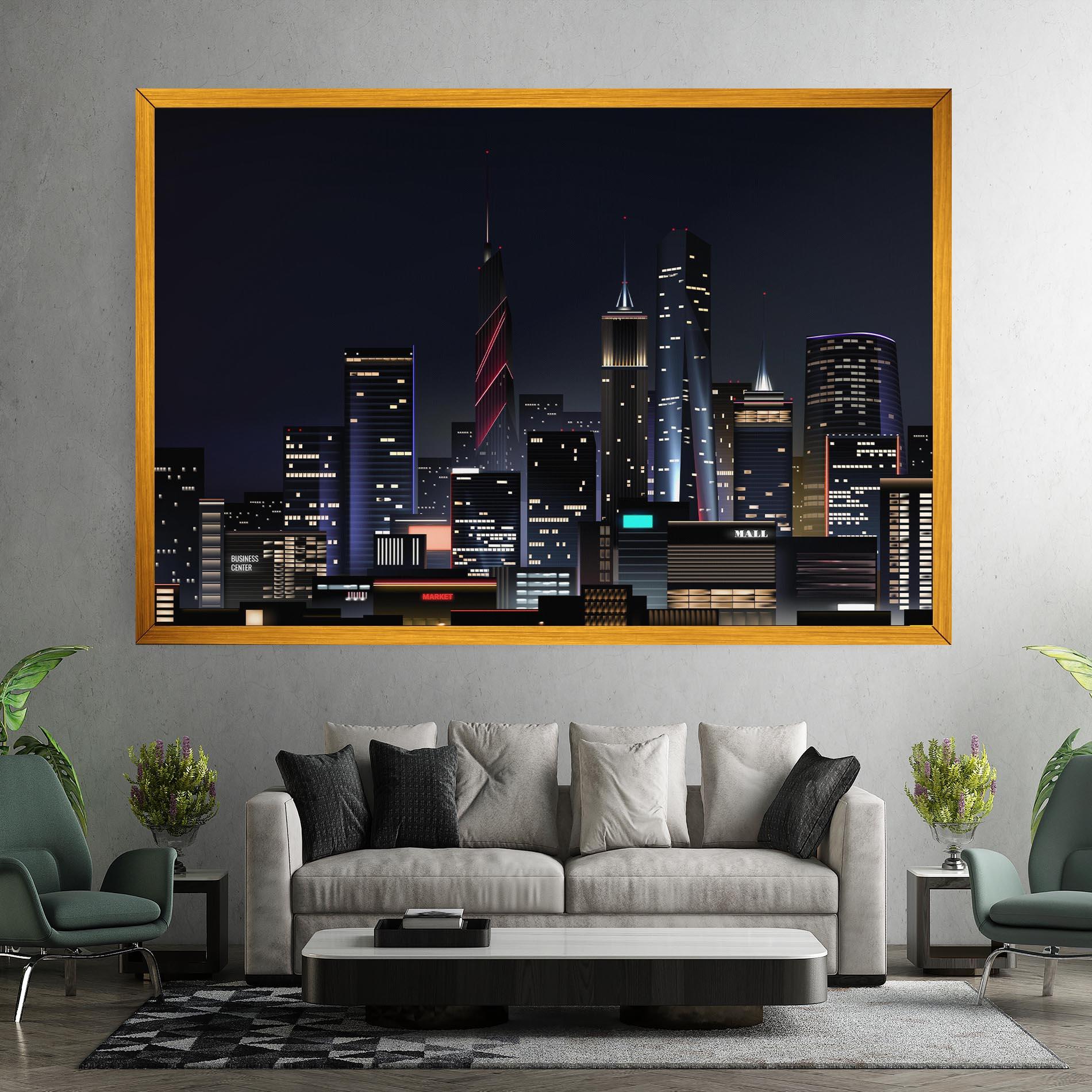 Vászonkép Night City mockup 7